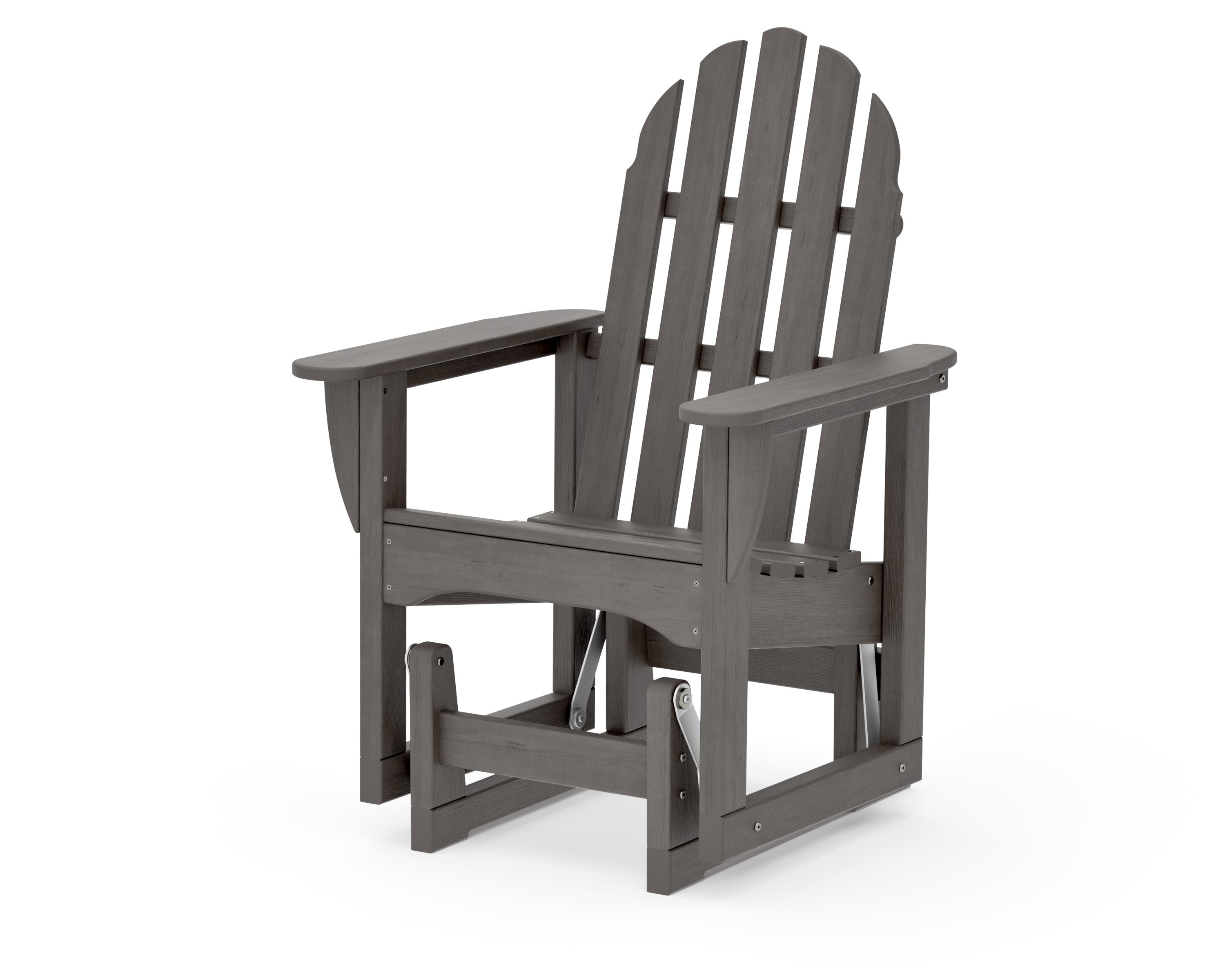 Classic Adirondack Glider Chair in Driftwood