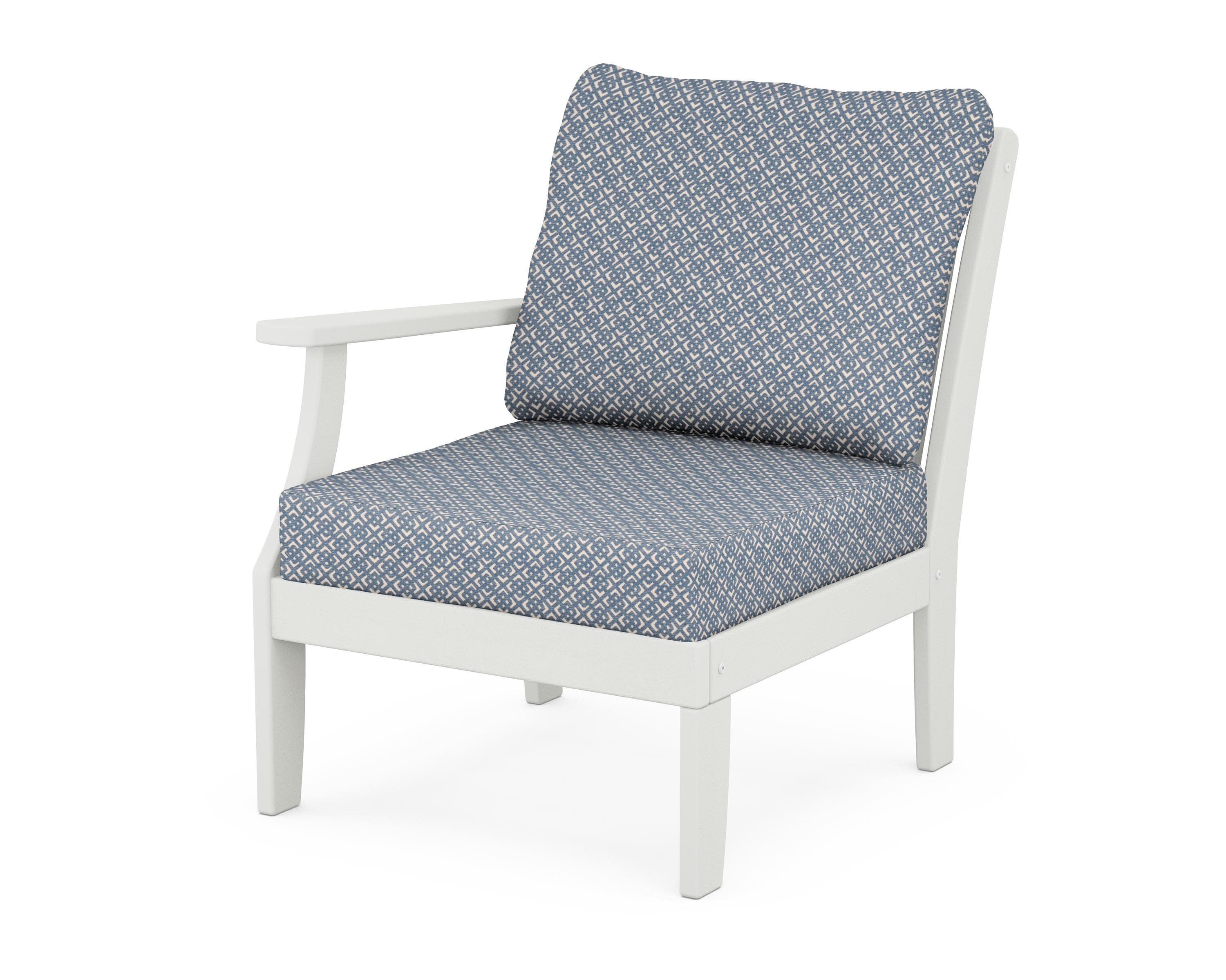Braxton Modular Left Arm Chair in Vintage White / Hopscotch