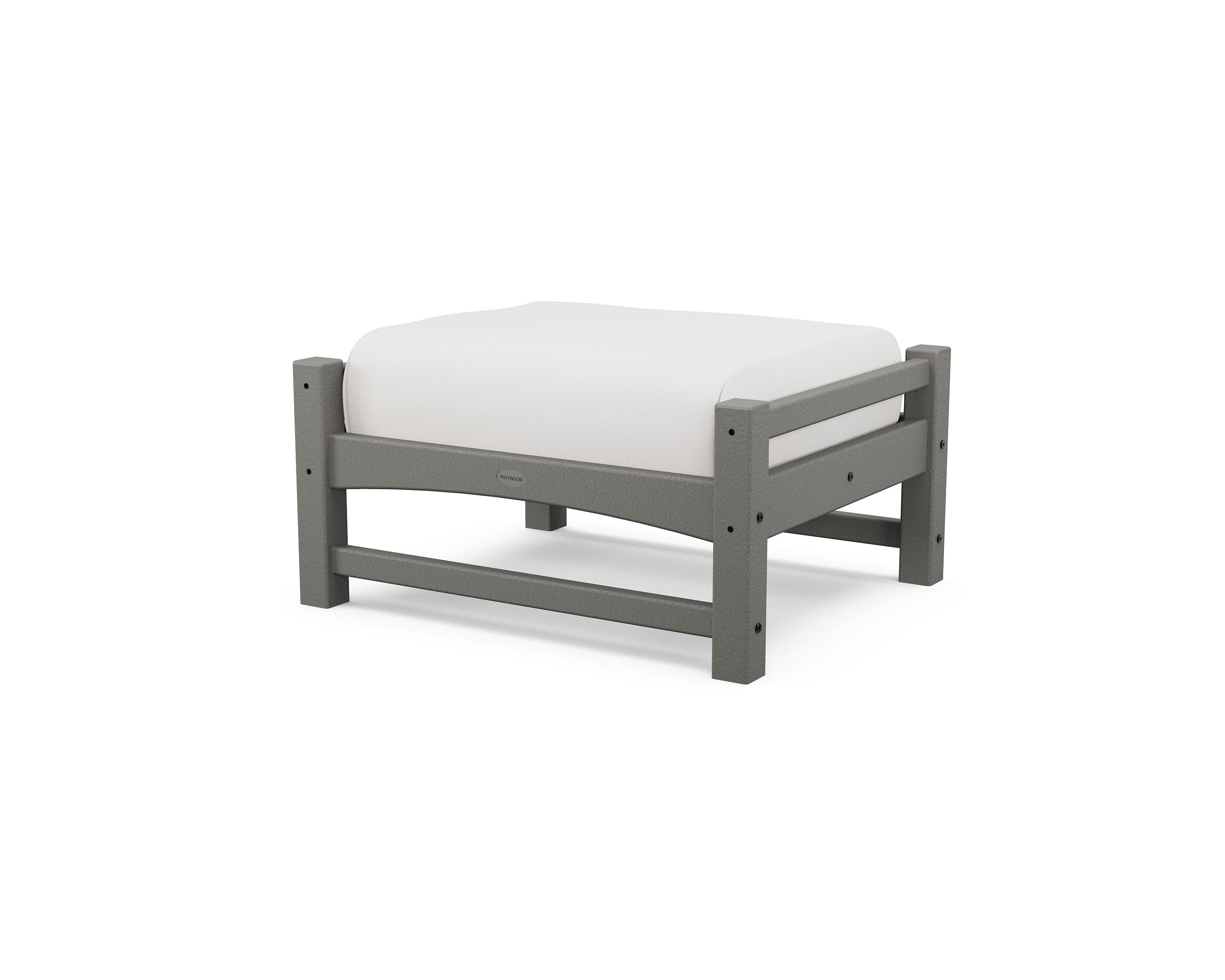 Club Ottoman in Slate Grey / Natural Linen