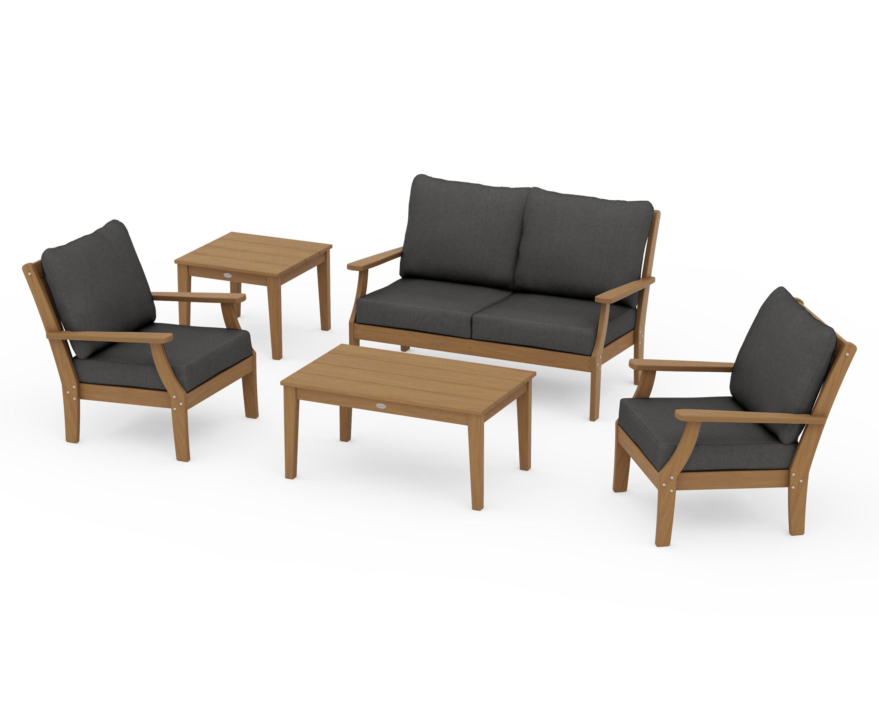 Braxton 5-Piece Deep Seating Set in Natural / Spectrum Carbon