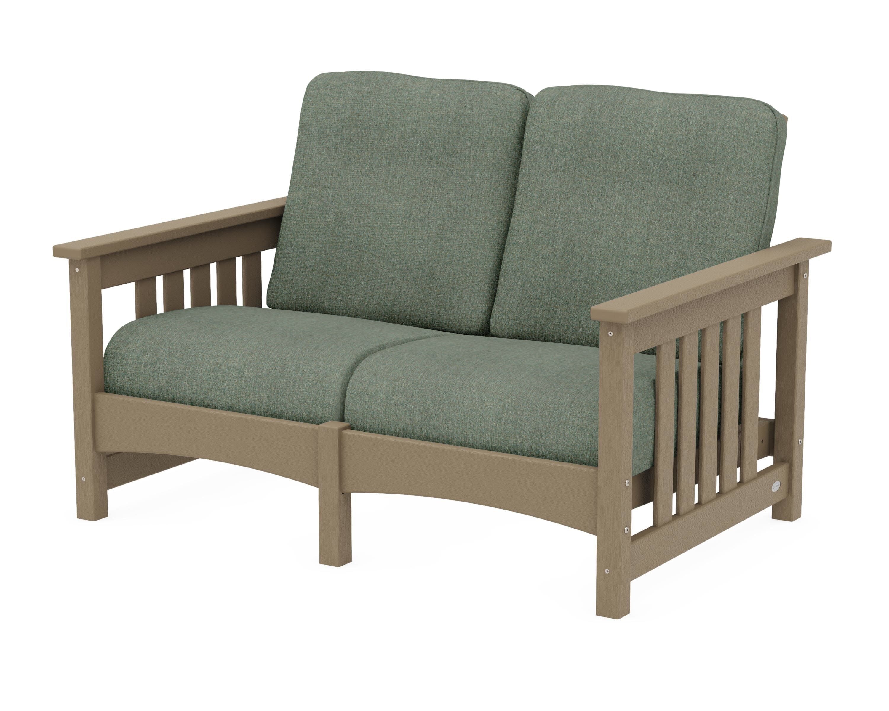 Club Mission Loveseat in Vintage Sahara / Cast Sage