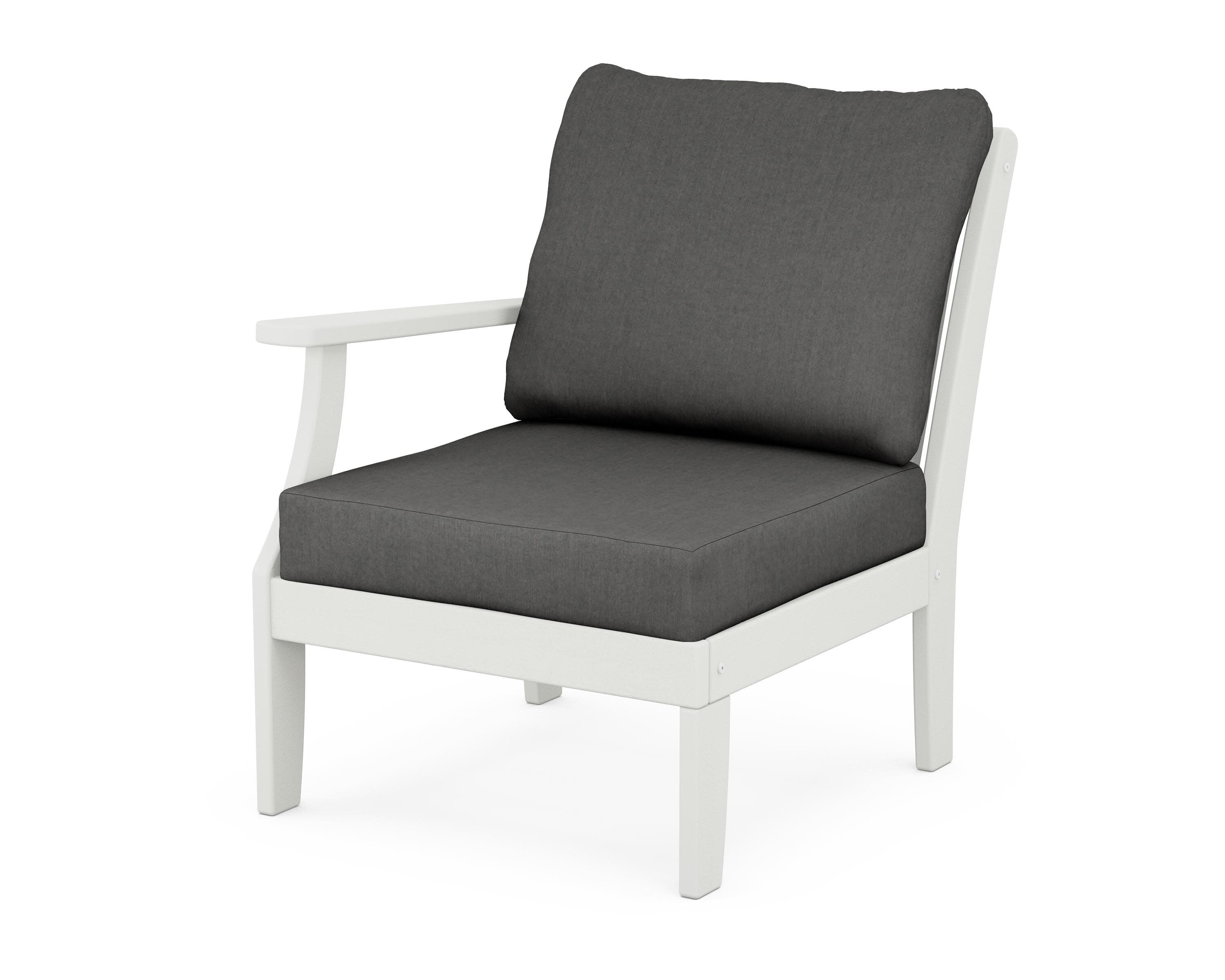 Braxton Modular Left Arm Chair in Vintage White / Spectrum Carbon