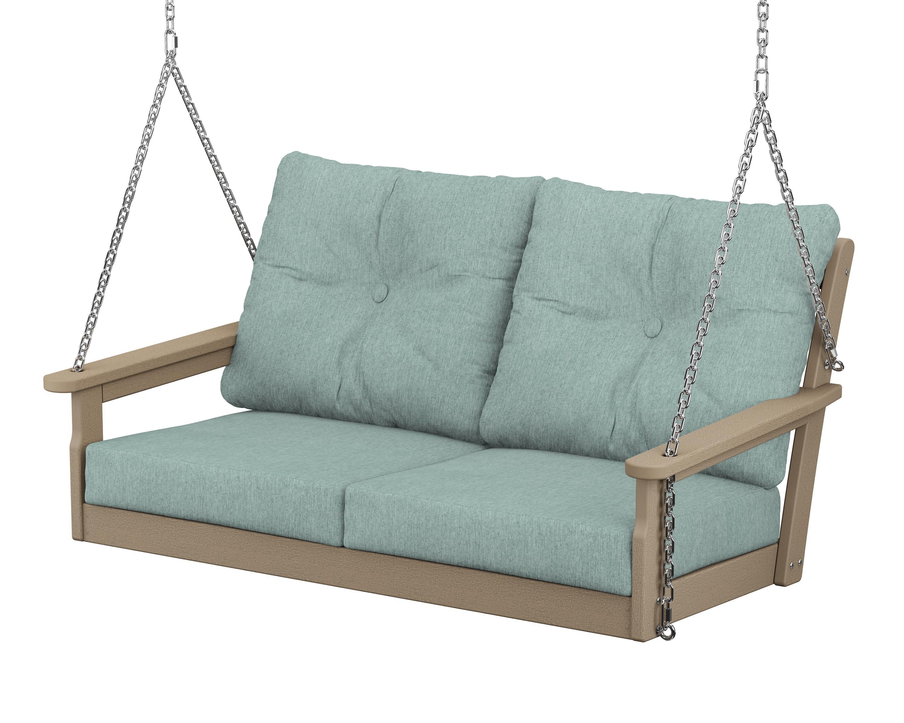 Vineyard Deep Seating Swing in Vintage Sahara / Glacier Spa