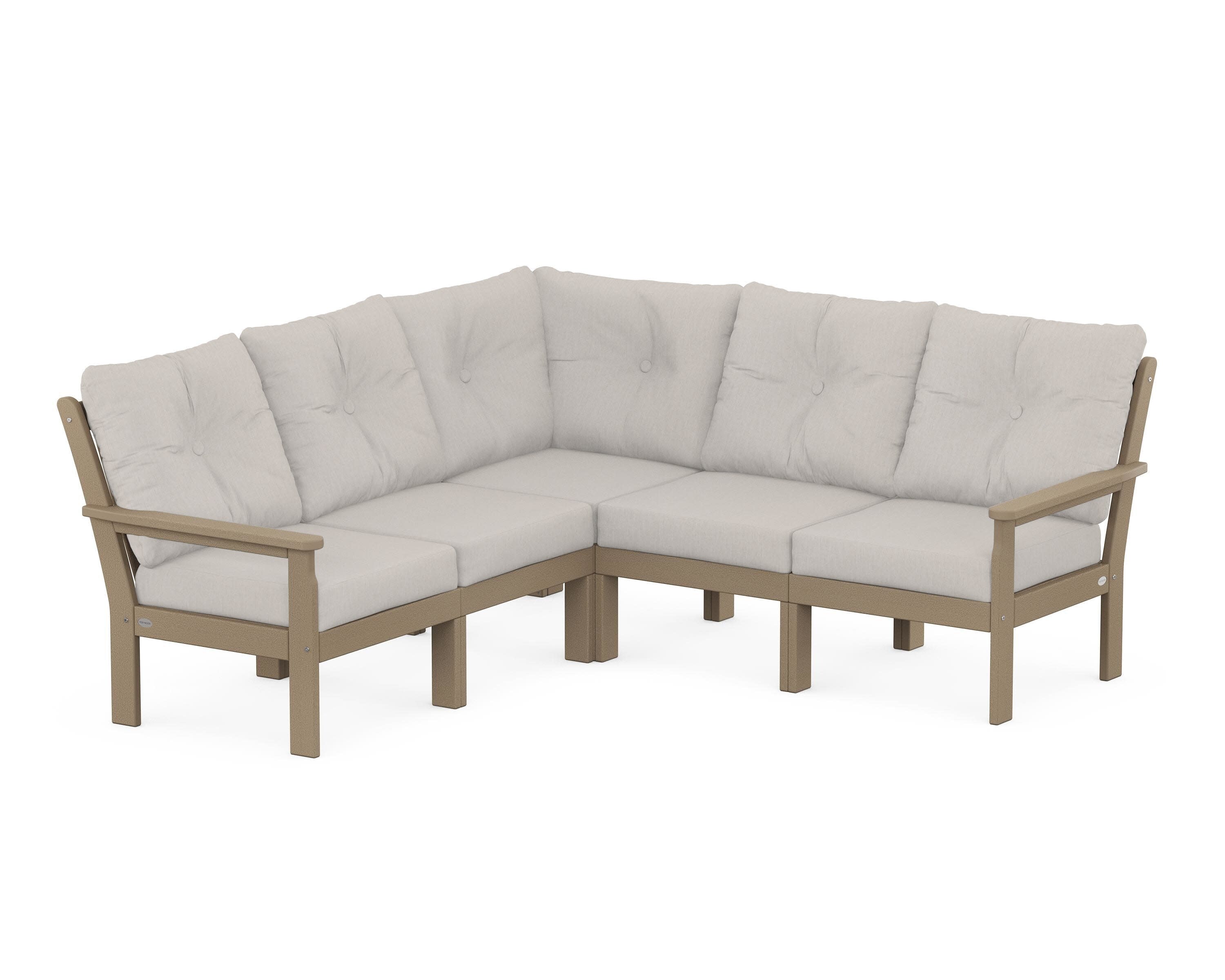 Vineyard 5-Piece Sectional in Vintage Sahara / Cast Ash