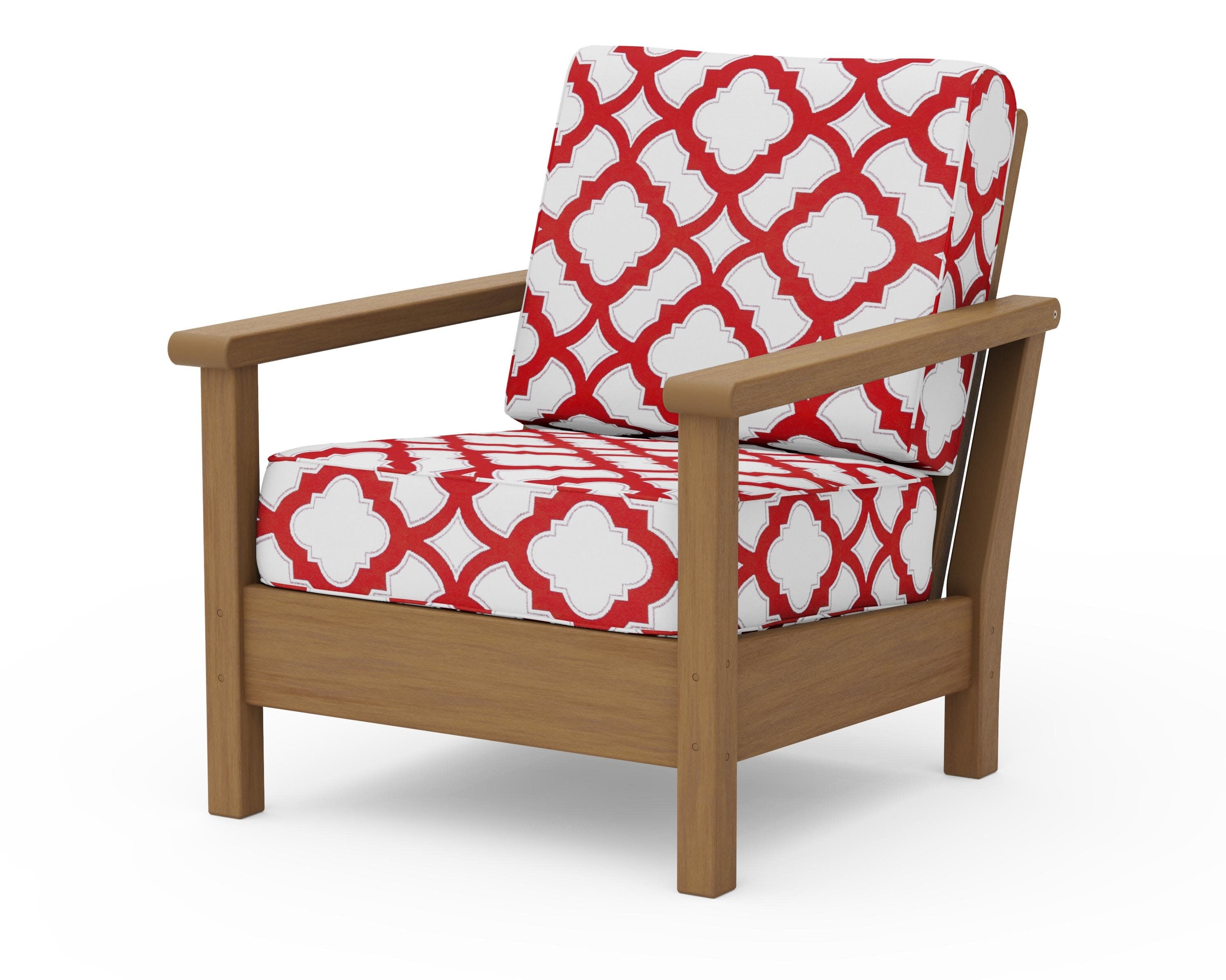 Harbour Deep Seating Chair in Natural / Trellis Crimson