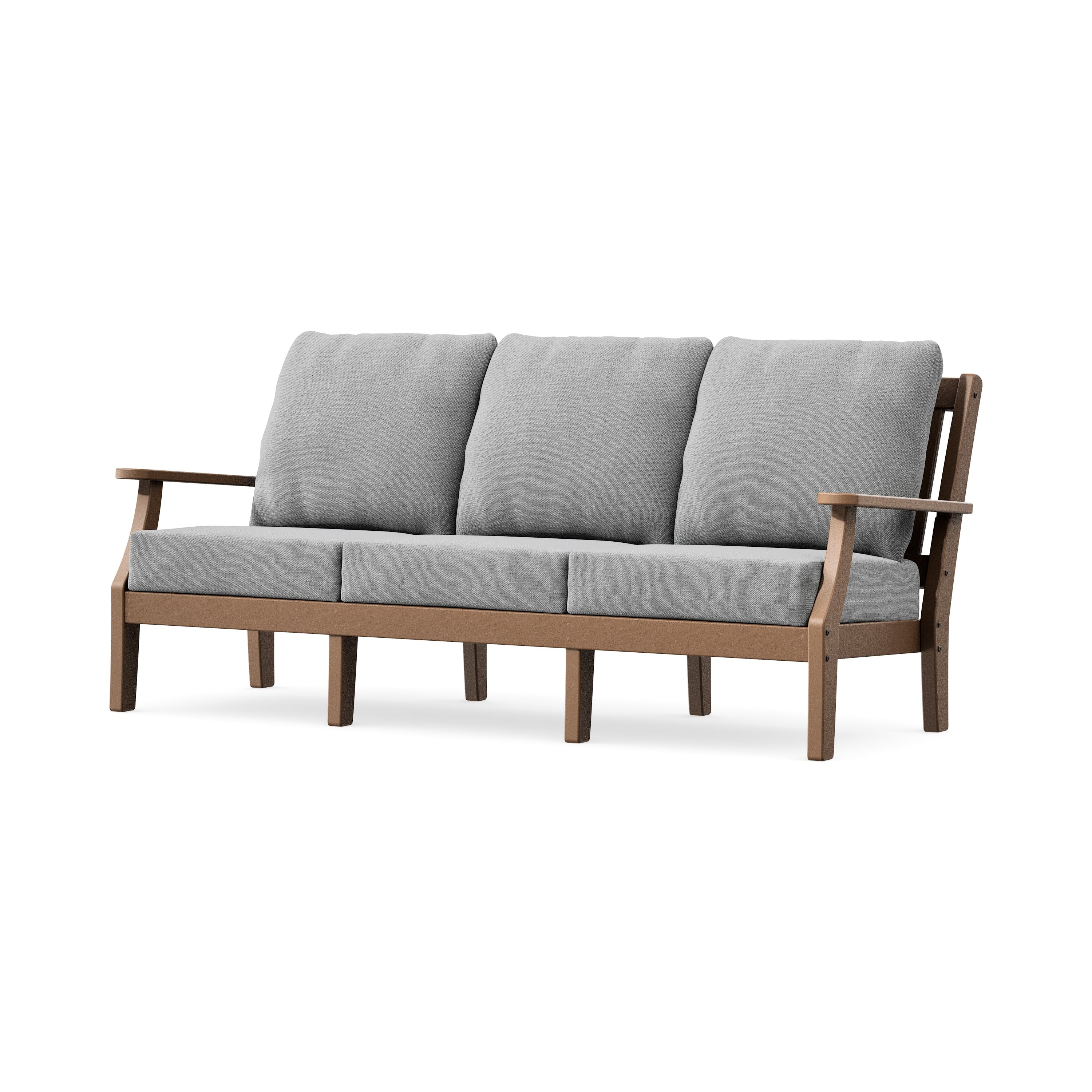 Chinoiserie Deep Seating Sofa in Teak / Grey Mist
