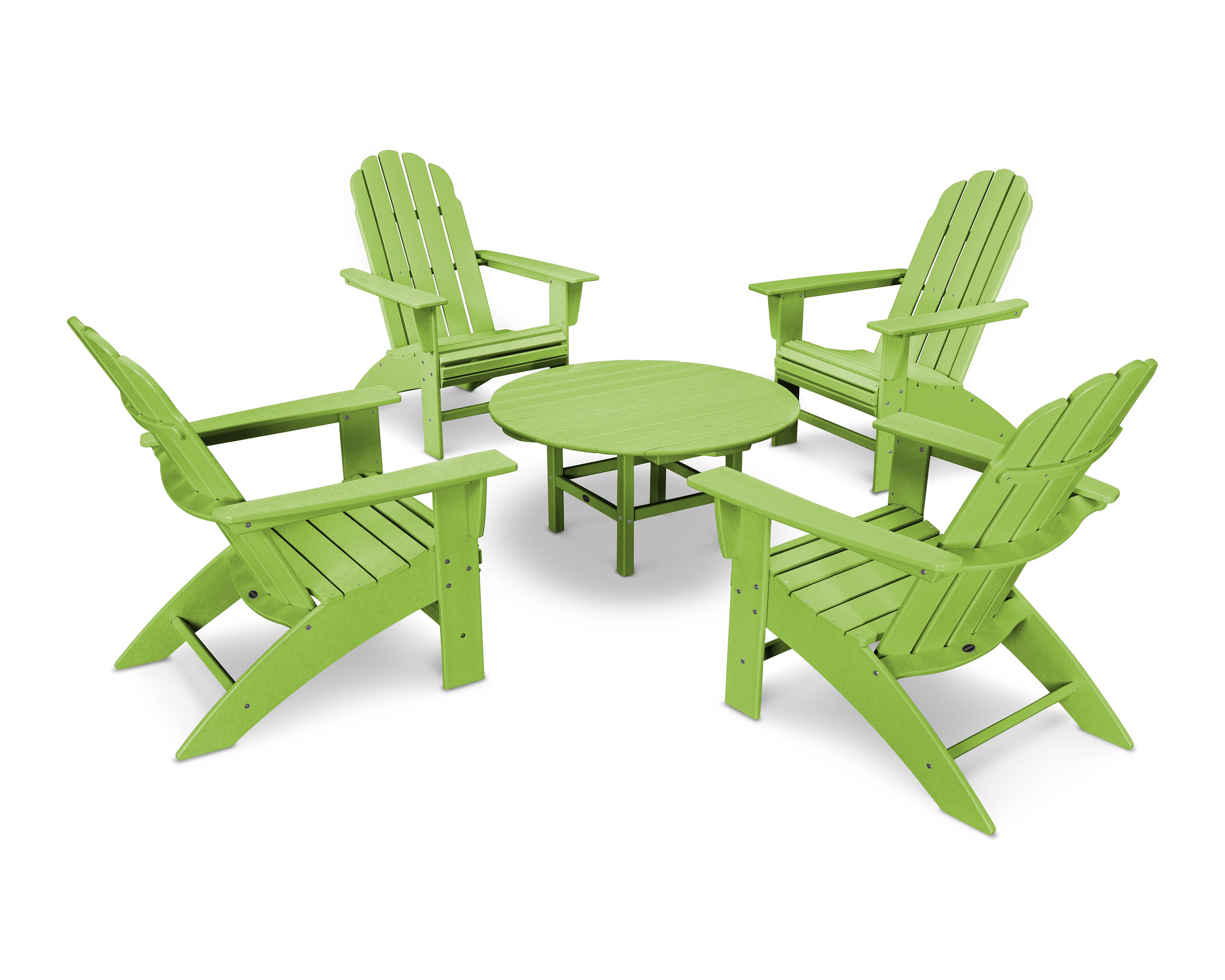 Vineyard 5-Piece Oversized Adirondack Set in Lime