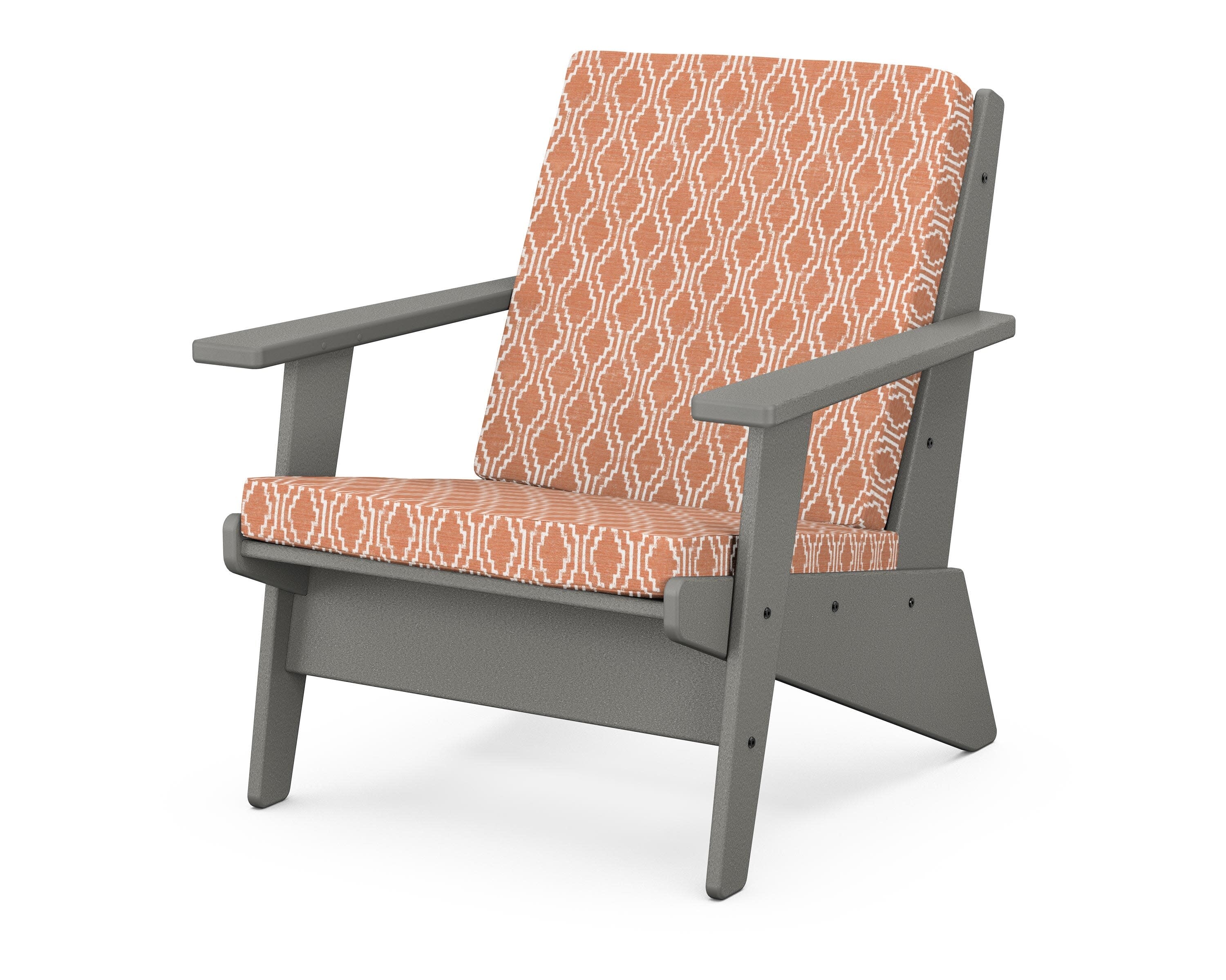 Riviera Modern Lounge Chair in Slate Grey / Solve Clay