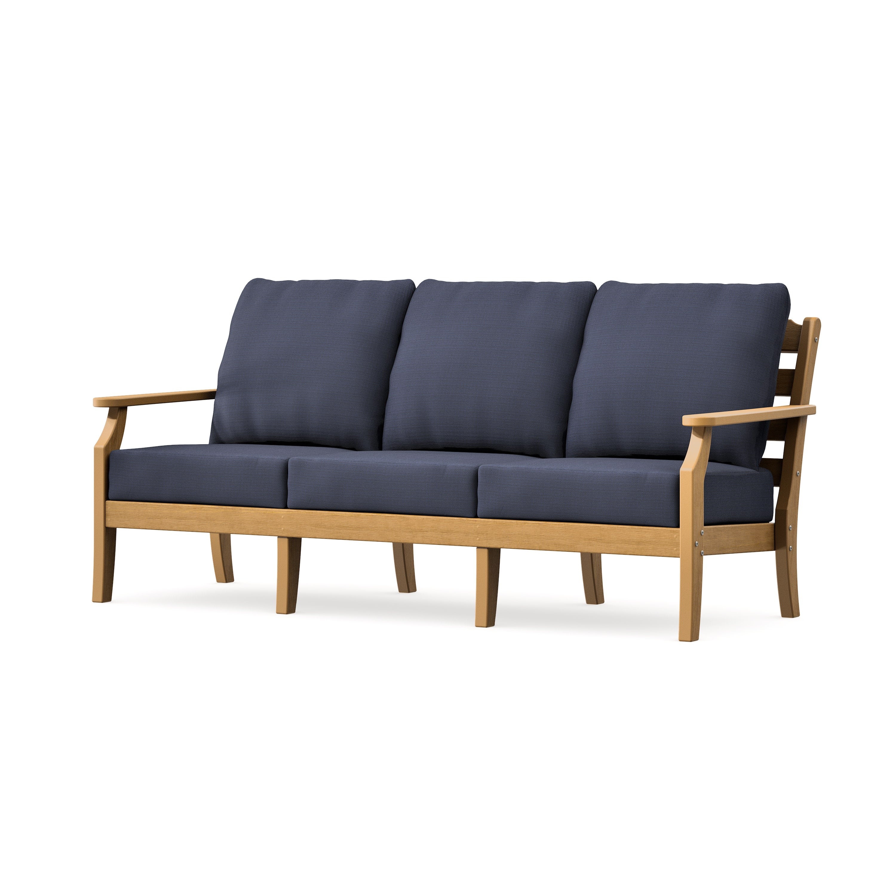 Savannah Deep Seating Sofa in Natural / Navy Linen