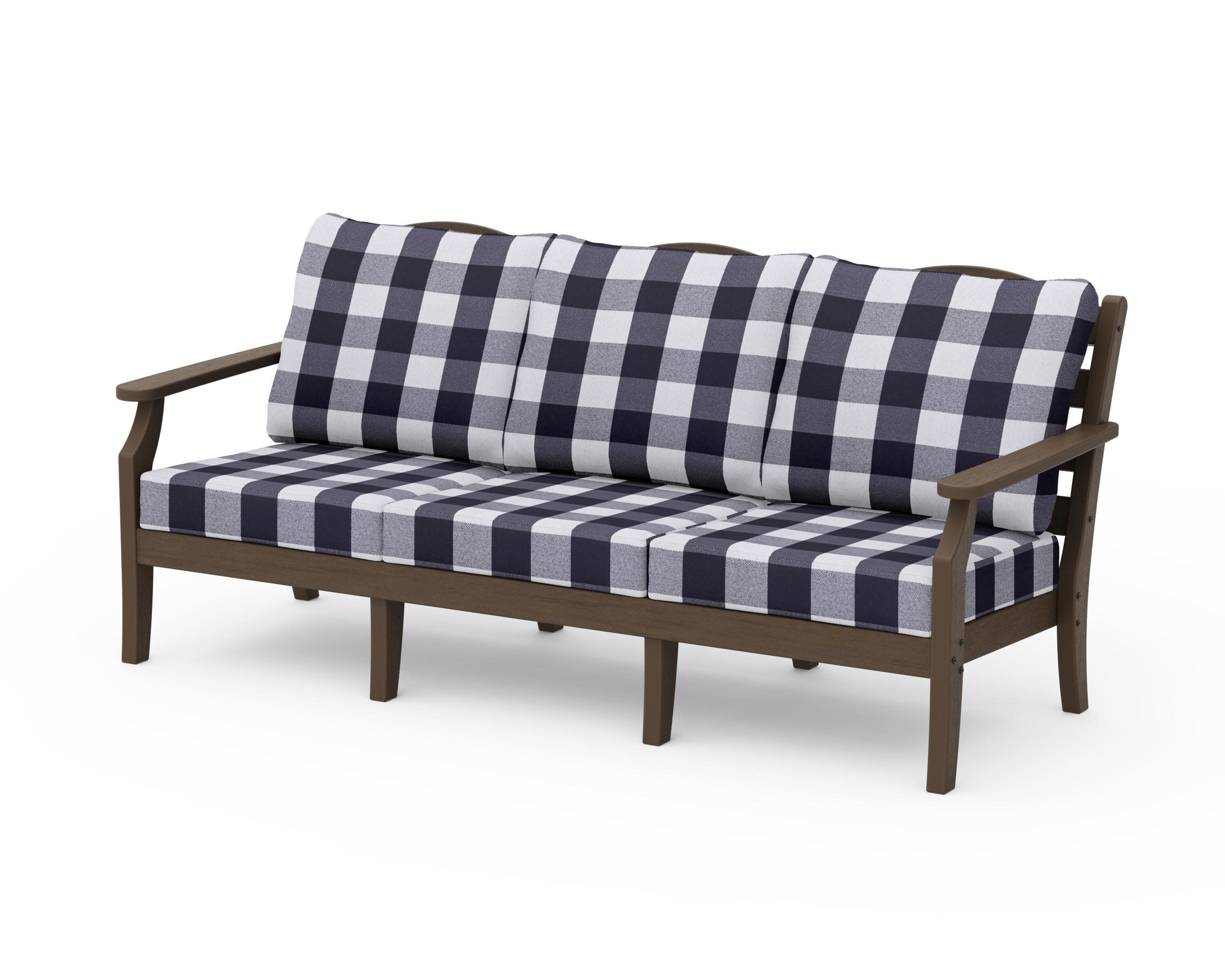 Savannah Deep Seating Sofa in Kona / Buffalo Plaid Navy
