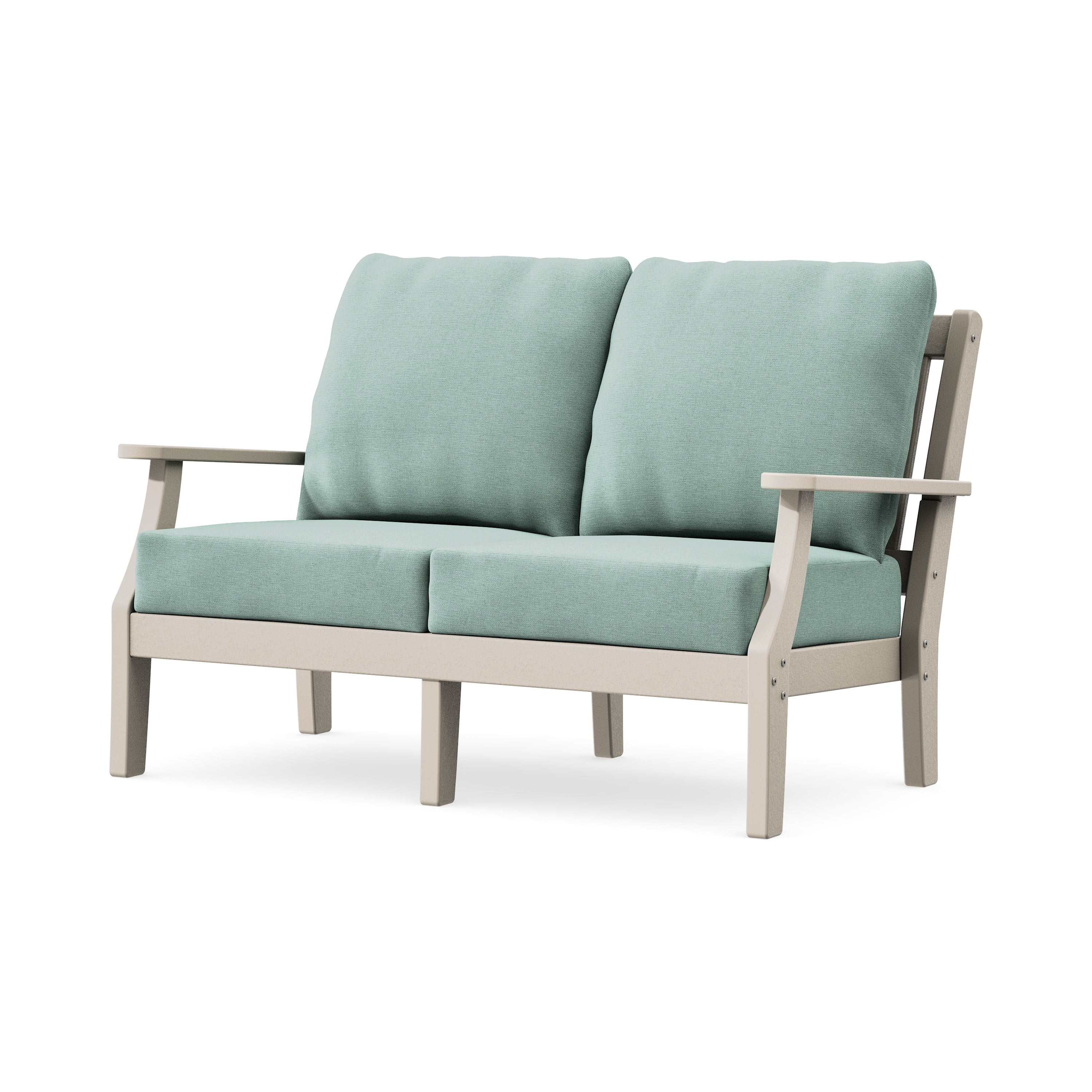 Chinoiserie Deep Seating Loveseat in Sand / Glacier Spa