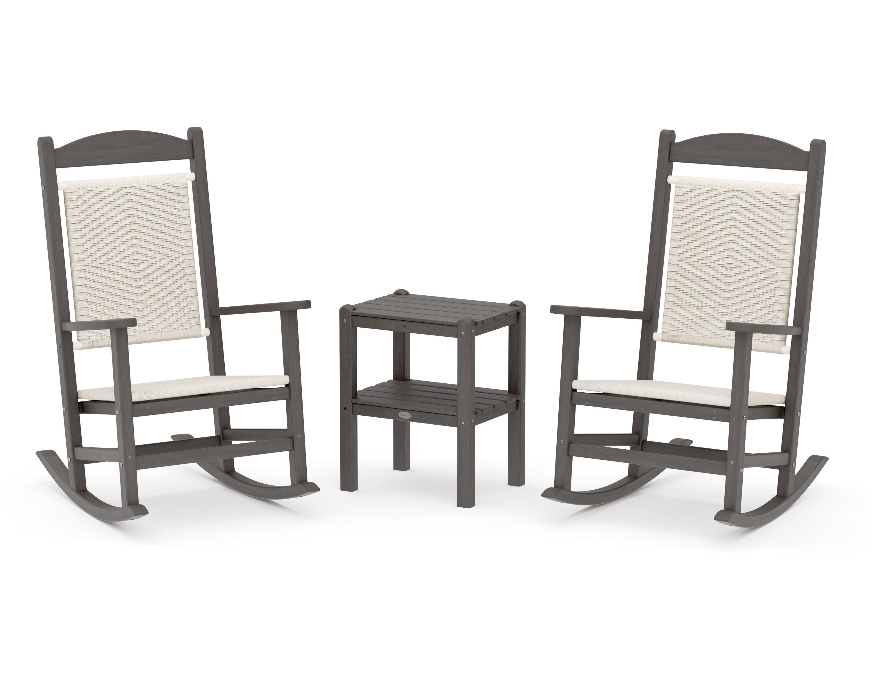 Presidential Woven Rocker 3-Piece Set in Driftwood / White Loom
