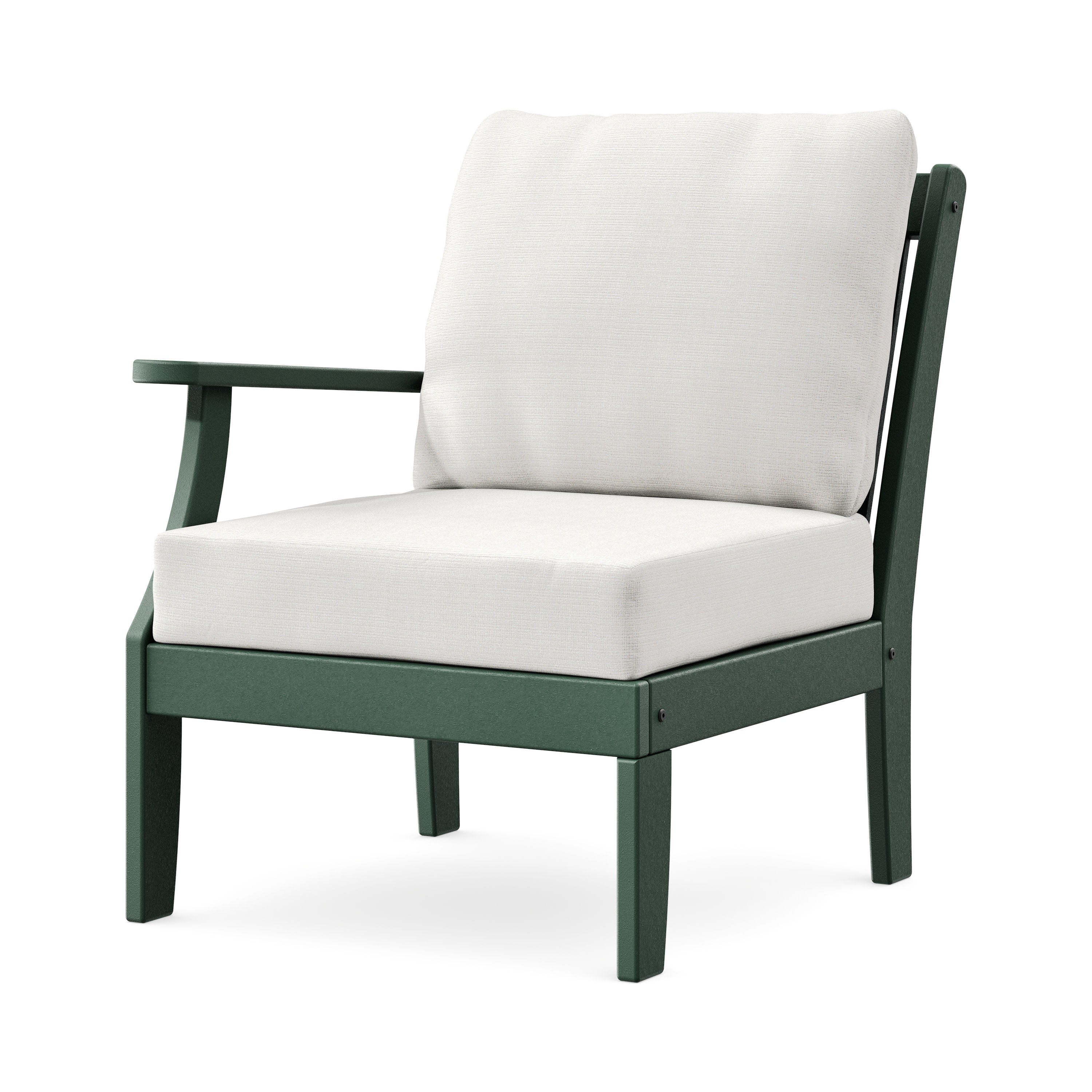 Braxton Modular Left Arm Chair in Green / Natural Linen