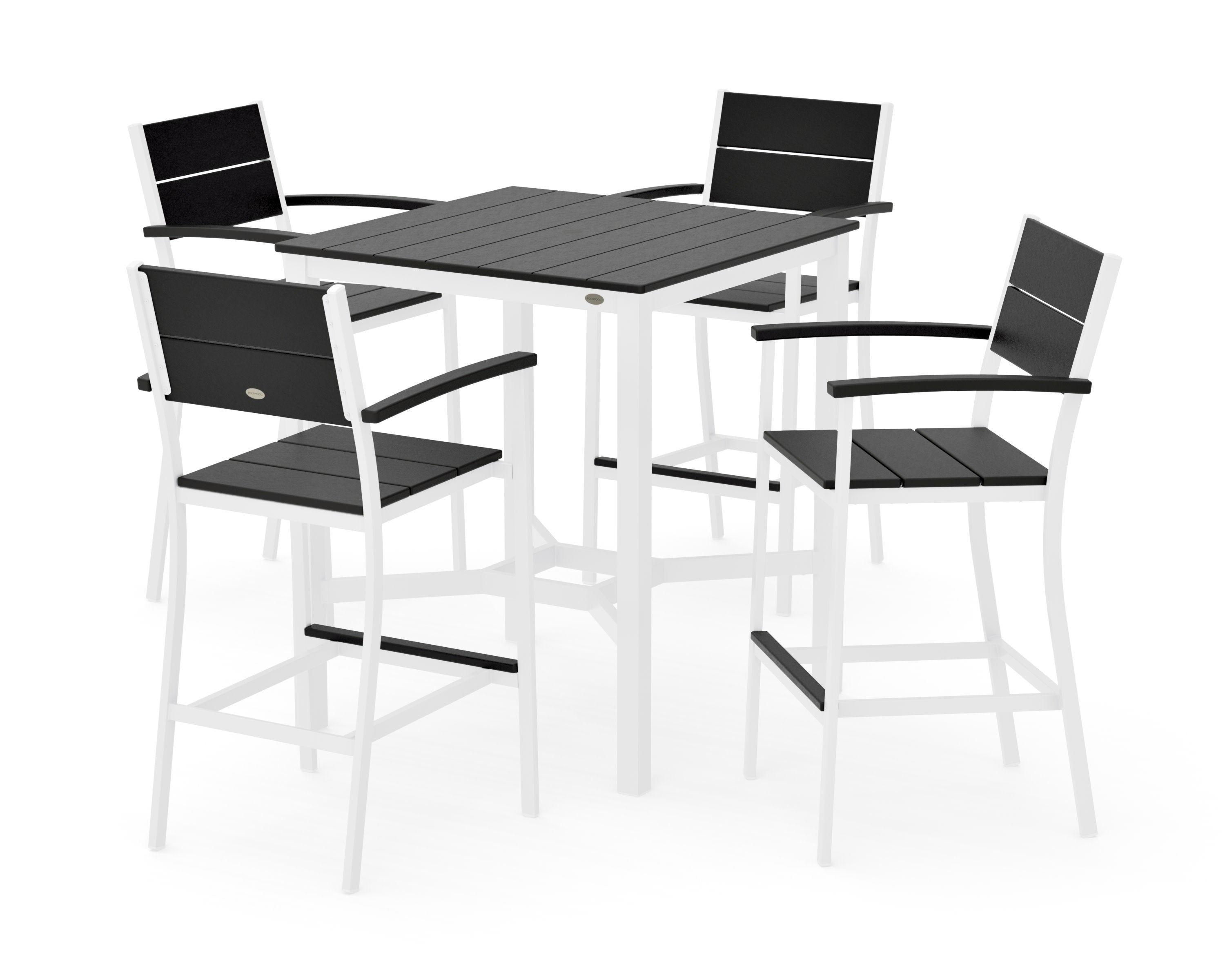 Main Street 5-Piece Bar Set in White / Black