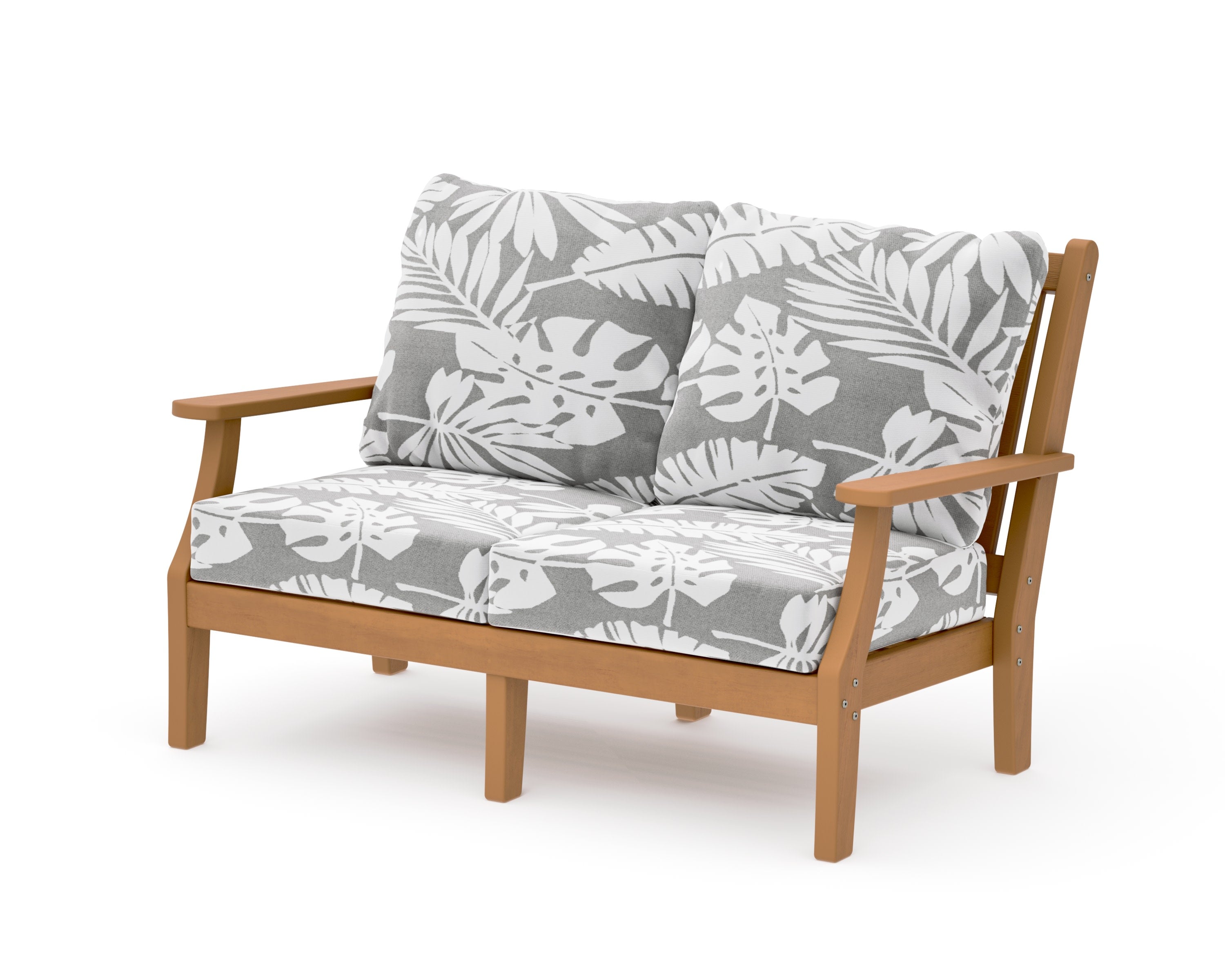 Wovendale Deep Seating Loveseat in Natural / Leaf Grey Mist