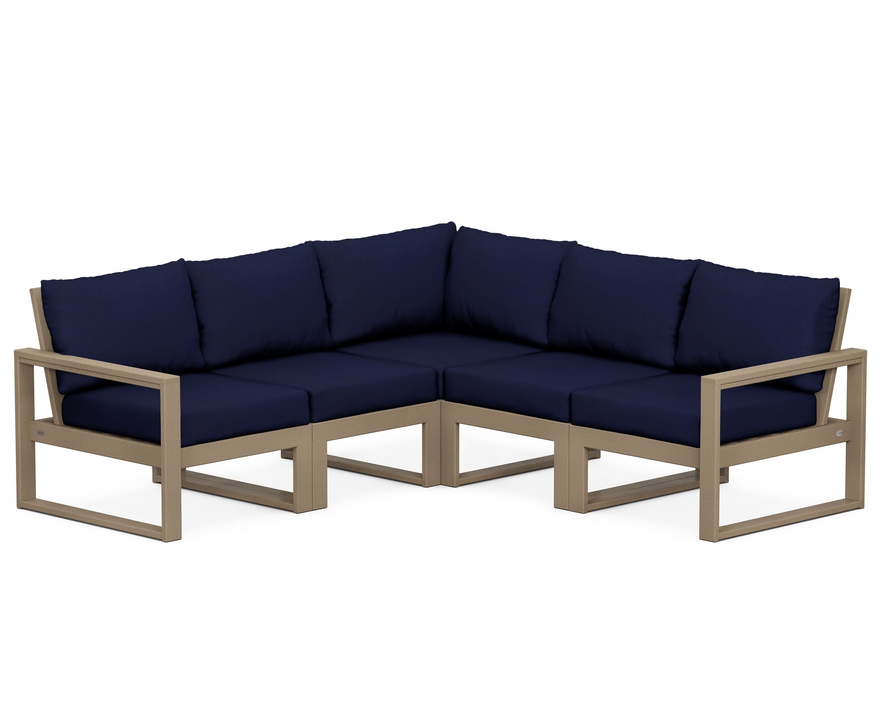 EDGE 5-Piece Modular Deep Seating Set in Vintage Sahara / Navy