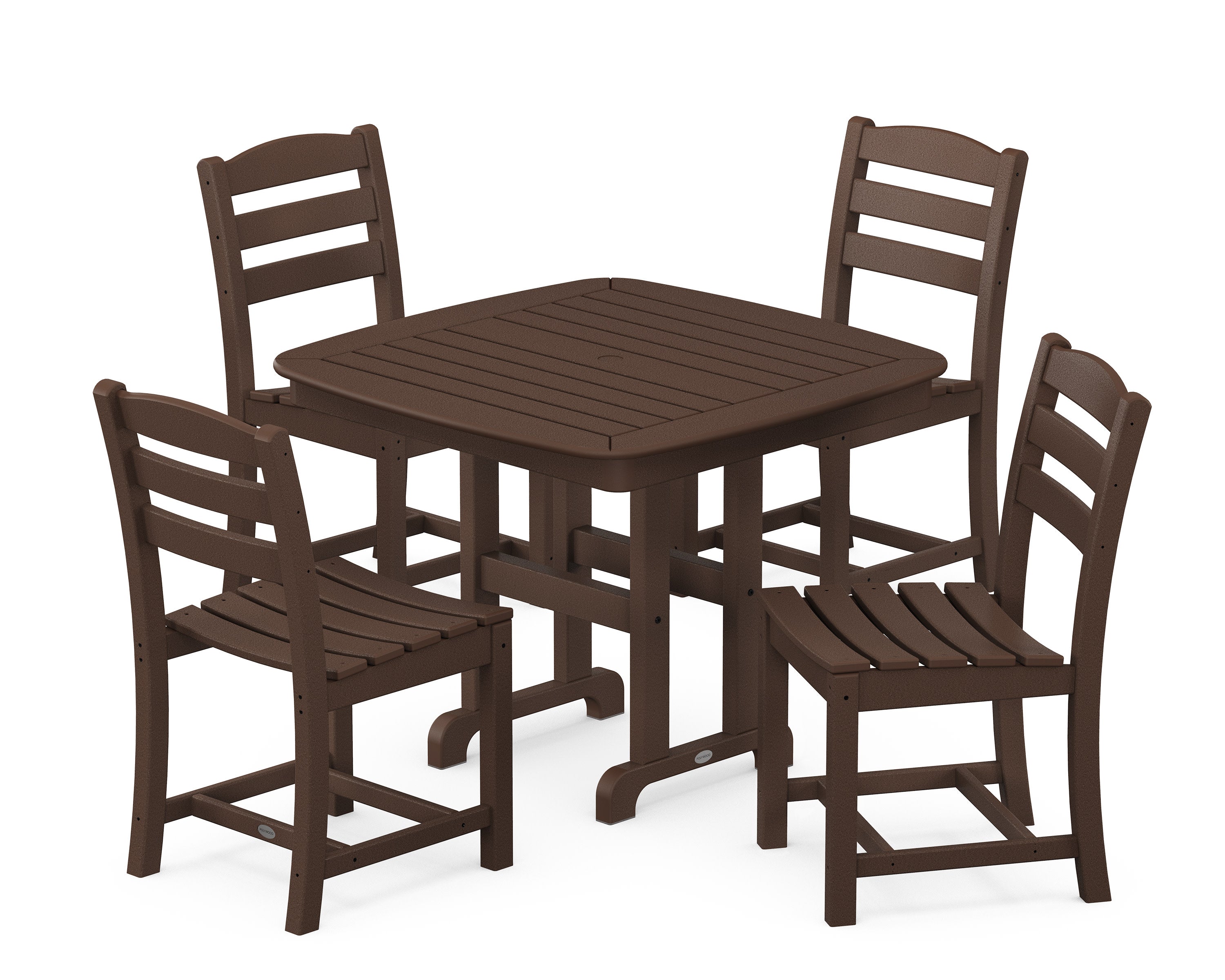 La Casa Caf 5-Piece Side Chair Dining Set in Mahogany