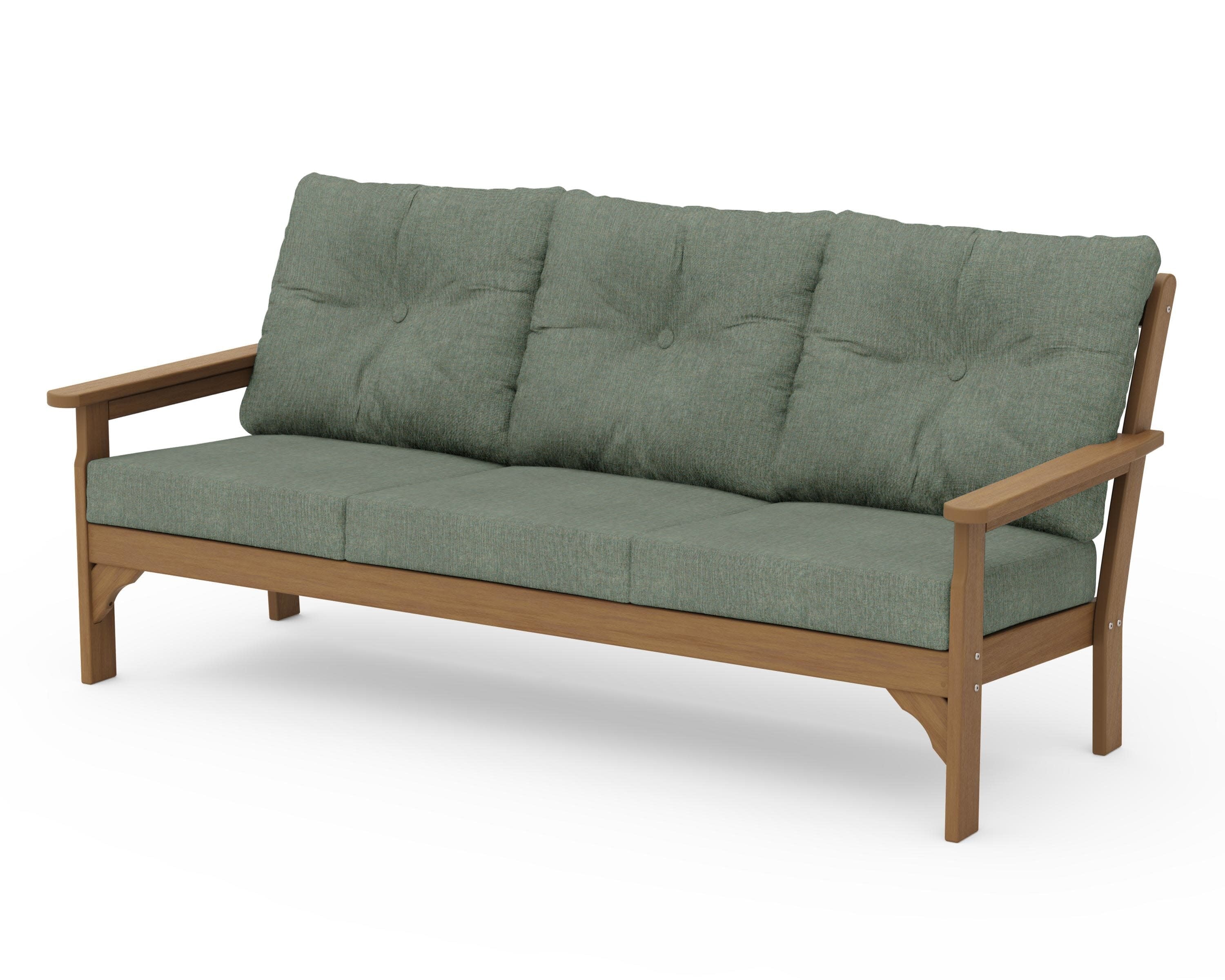 Vineyard Deep Seating Sofa in Natural / Cast Sage