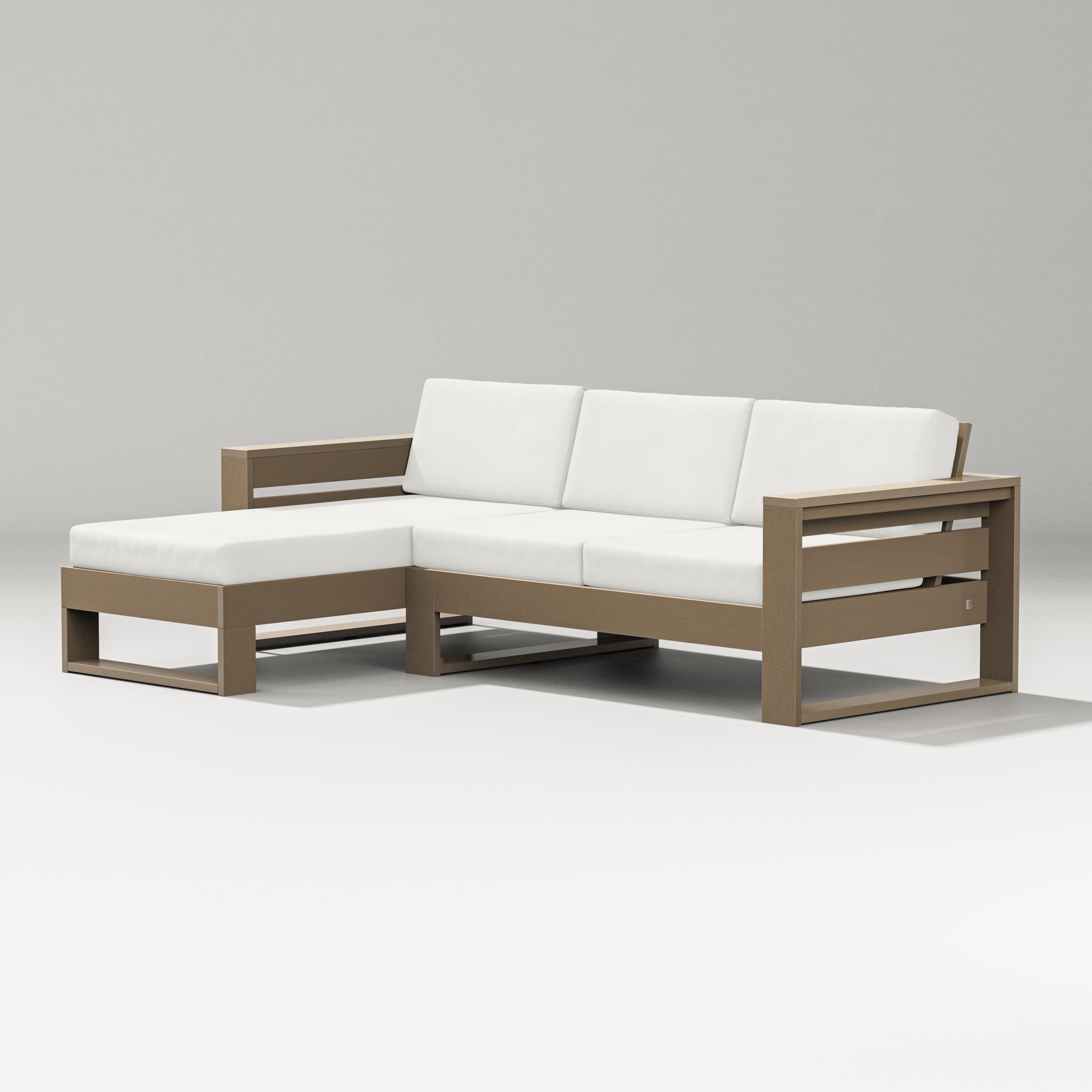 Latitude Left Chaise Sectional in Vintage Sahara / Natural Linen