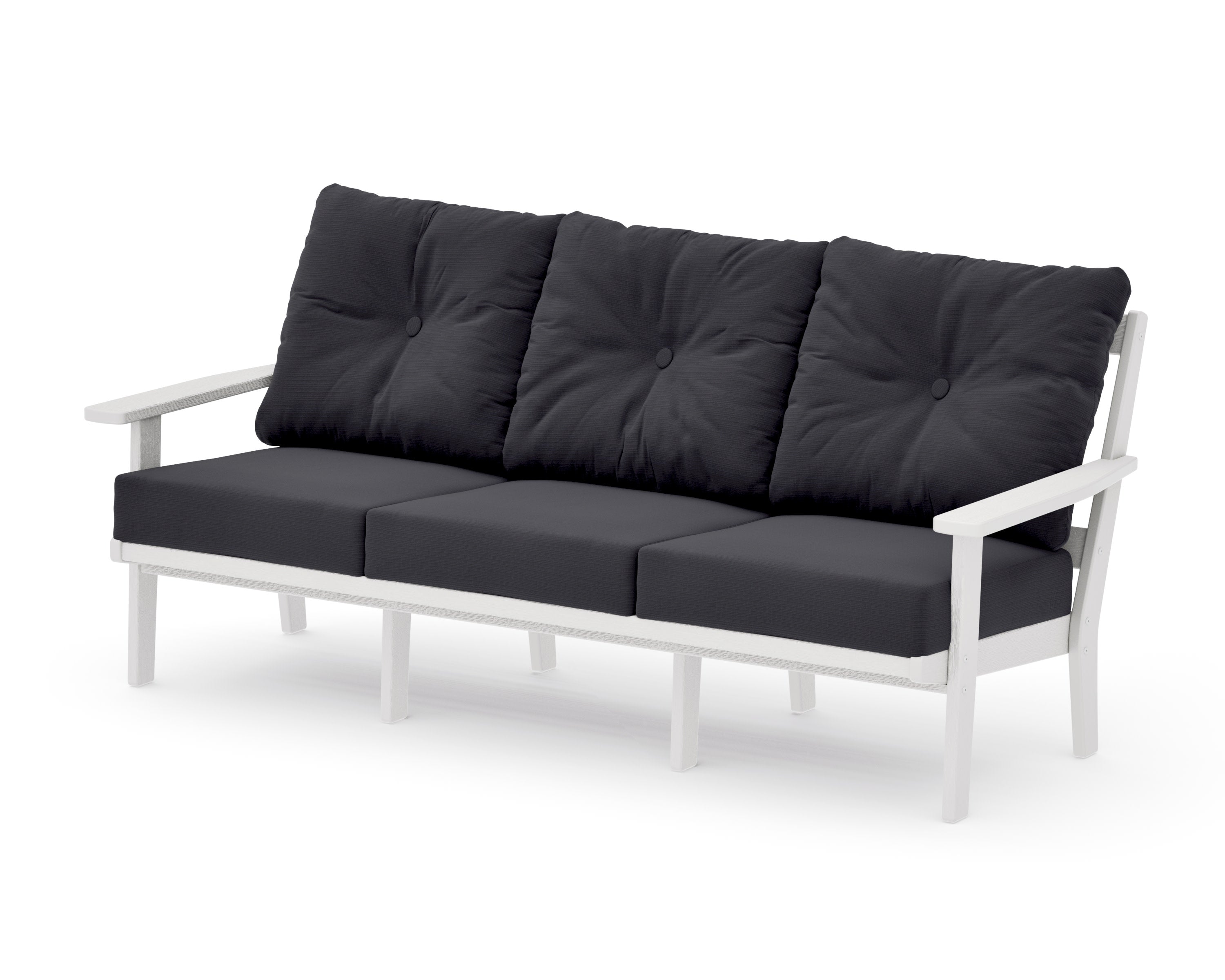Oxford Deep Seating Sofa in Vintage White / Midnight Linen