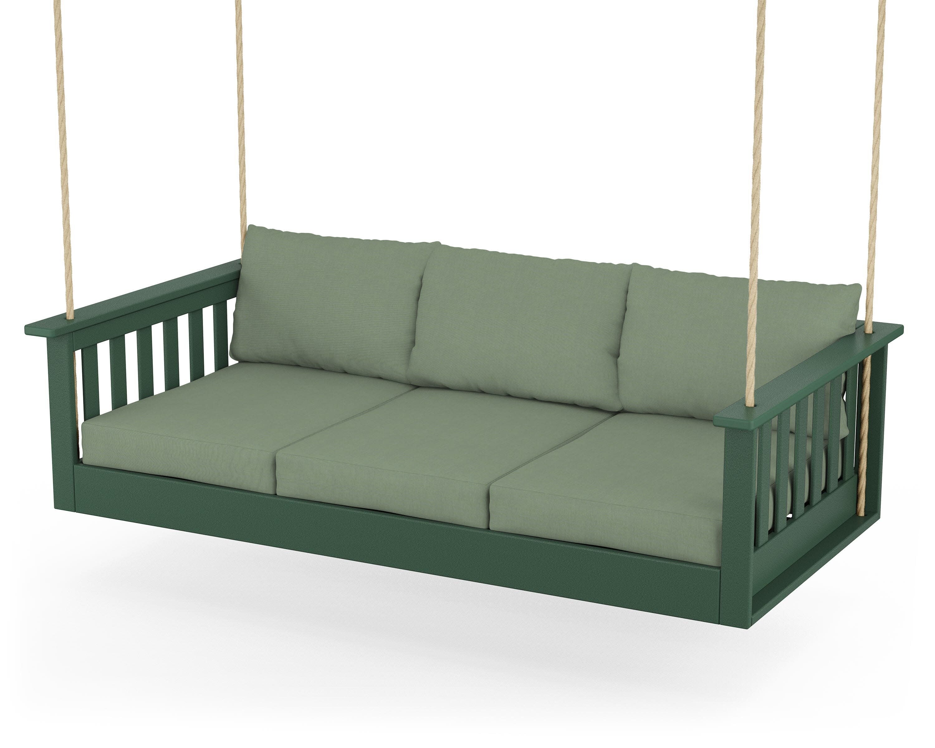 Vineyard Daybed Swing in Green / Exhale Rainwashed