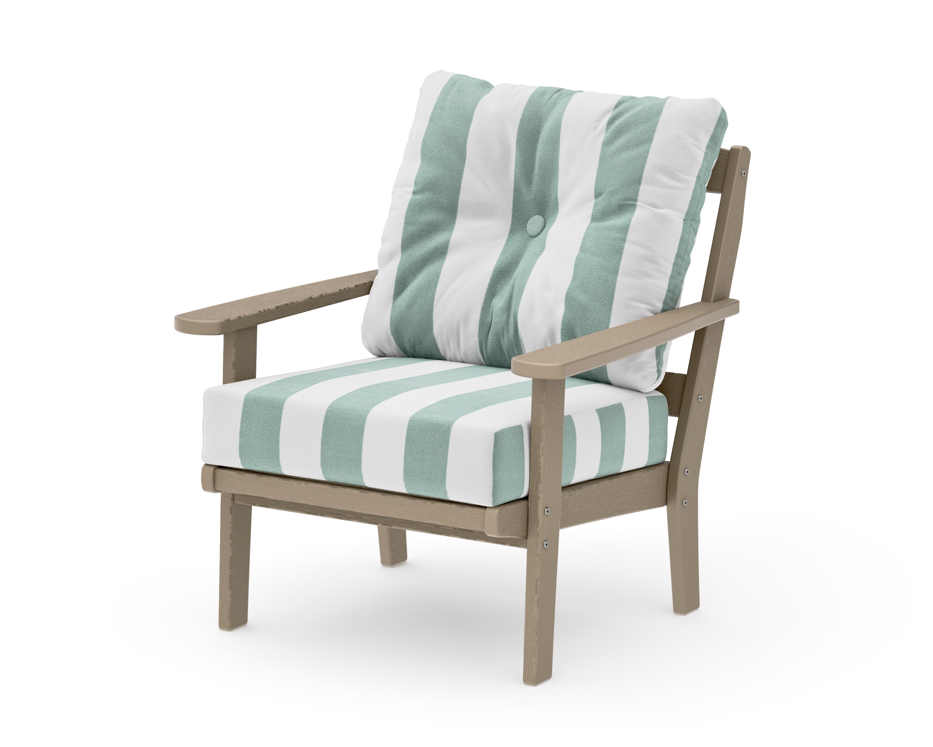 Mission Deep Seating Chair in Vintage Sahara / Cabana Stripe Glacier Spa