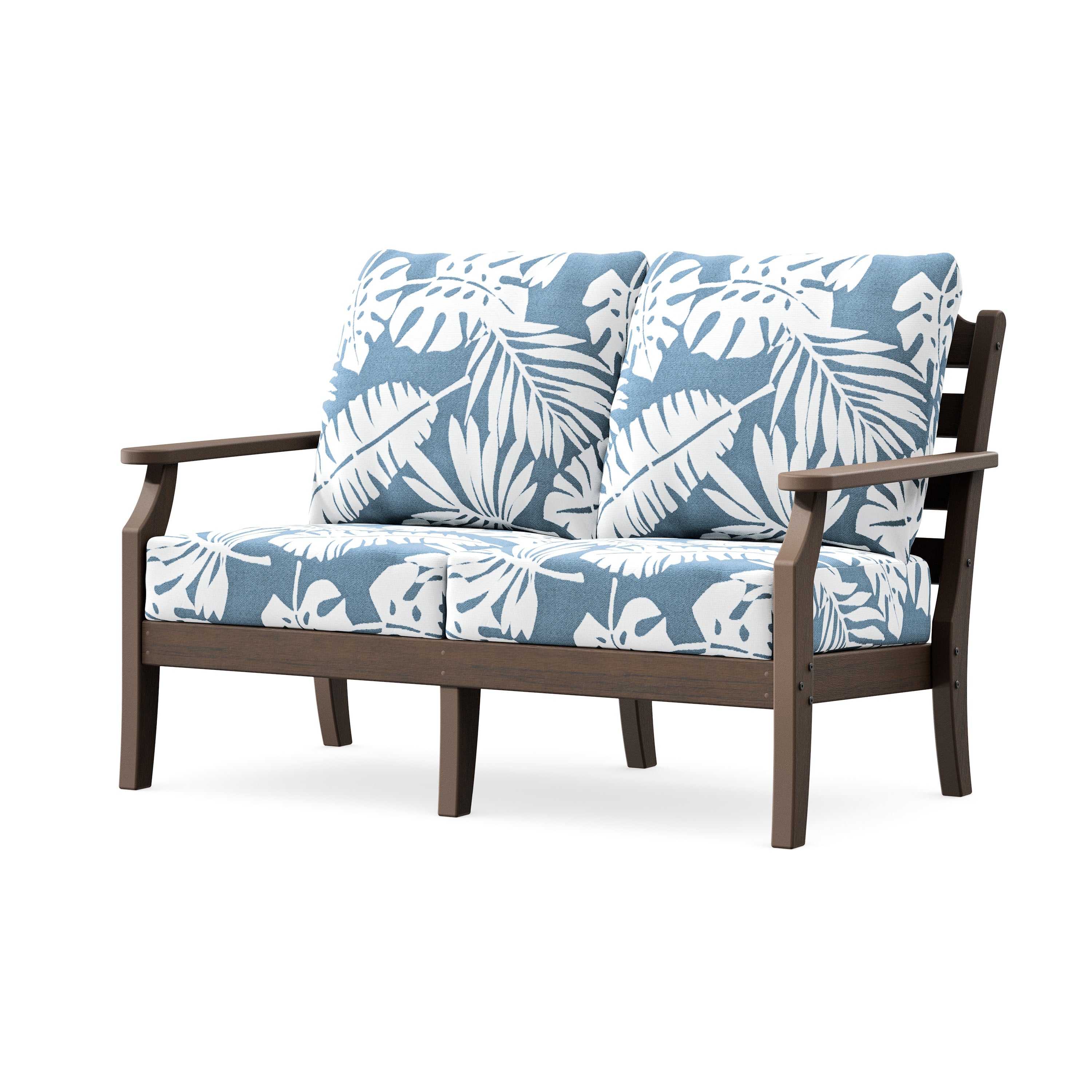 Savannah Deep Seating Loveseat in Kona / Leaf Sky Blue