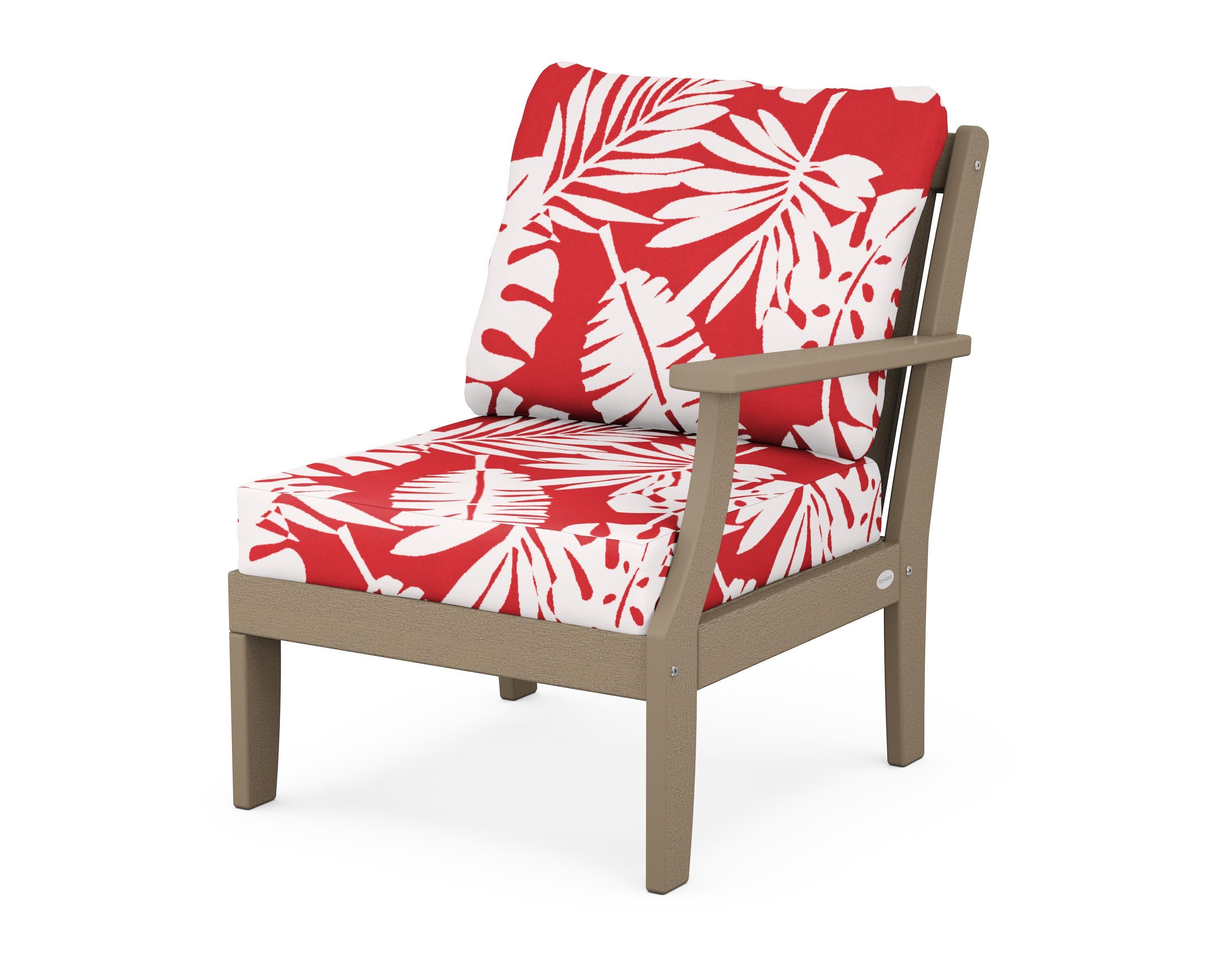 Braxton Modular Right Arm Chair in Vintage Sahara / Leaf Crimson
