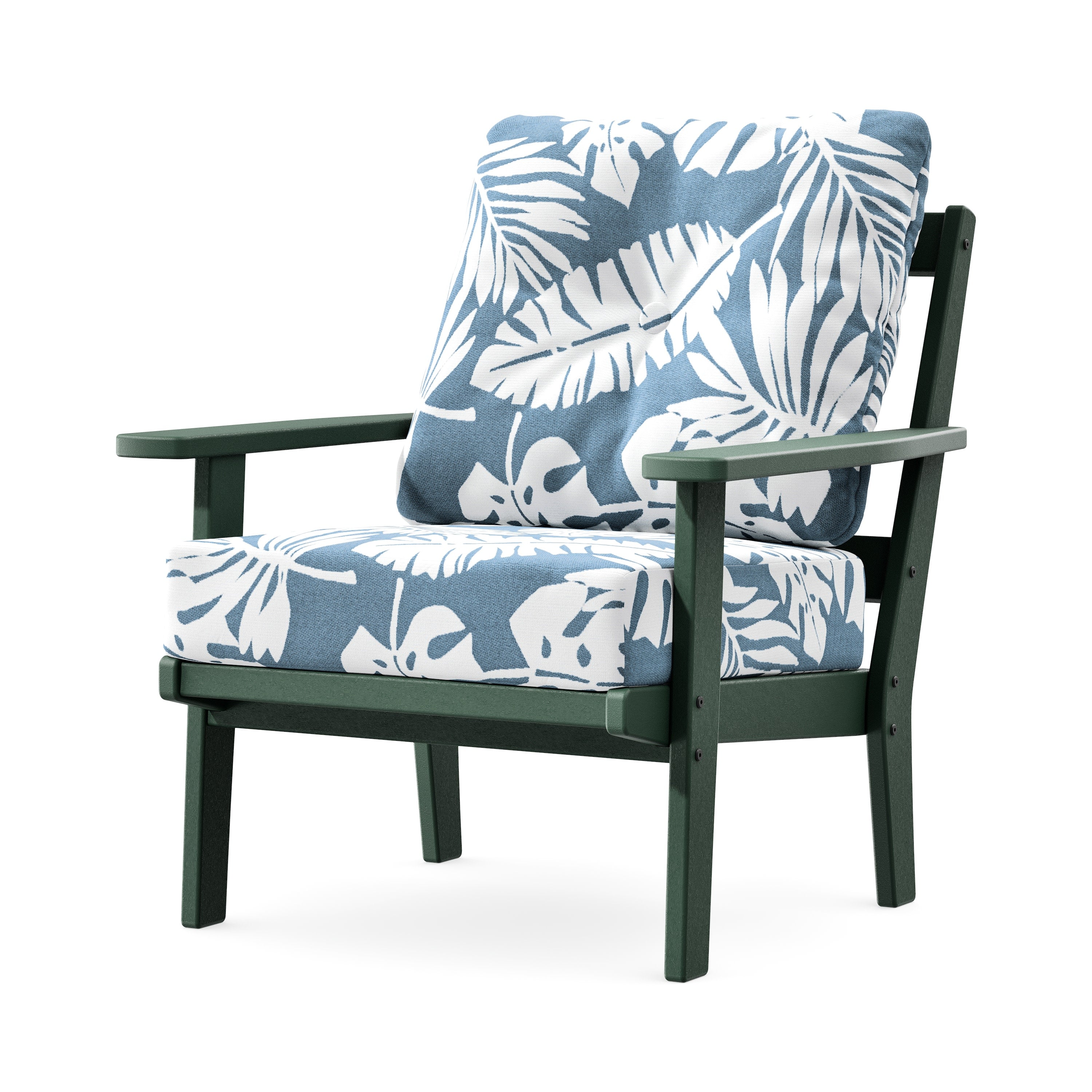 Prairie Deep Seating Chair in Green / Leaf Sky Blue
