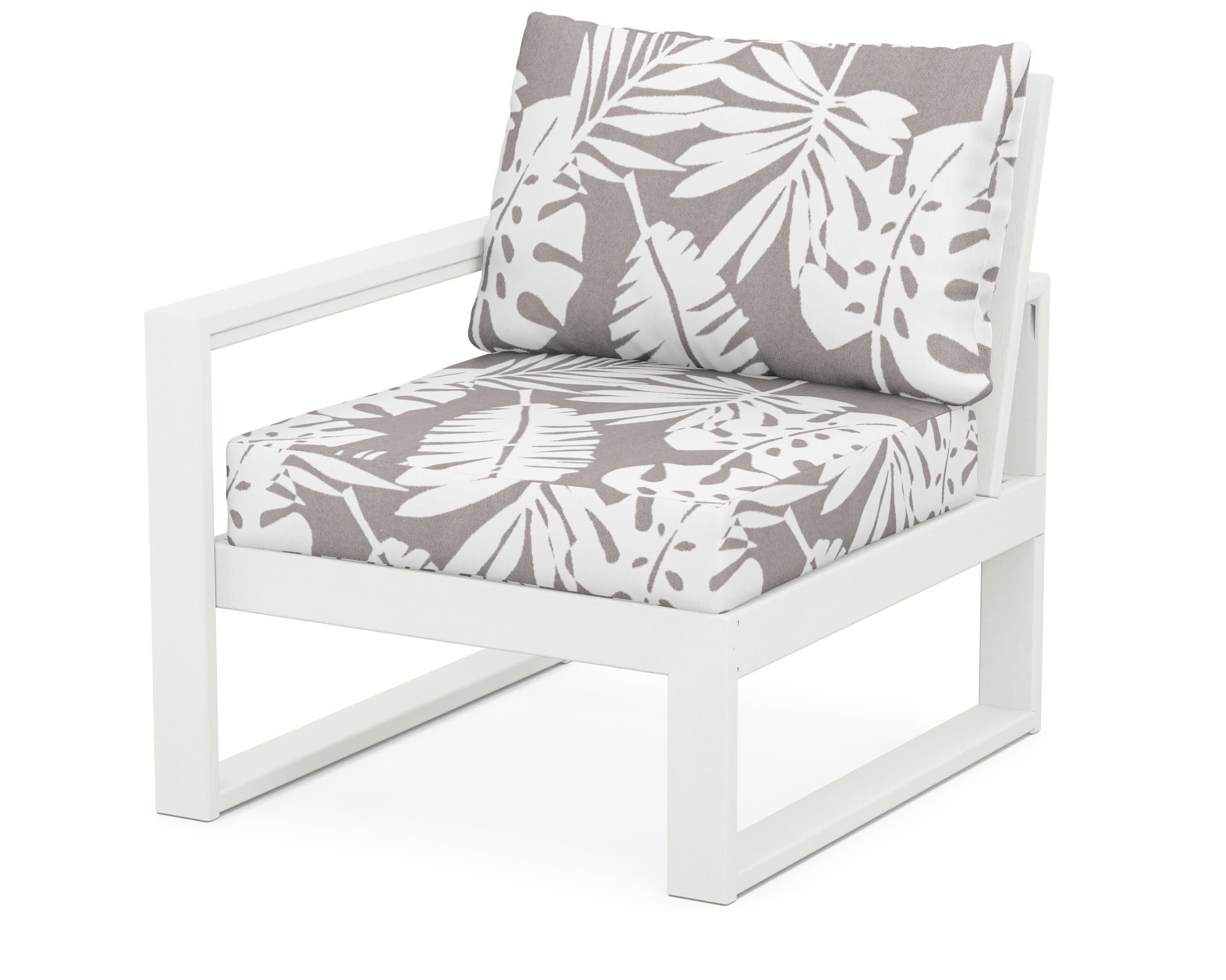EDGE Modular Left Arm Chair in Vintage White / Leaf Grey Mist