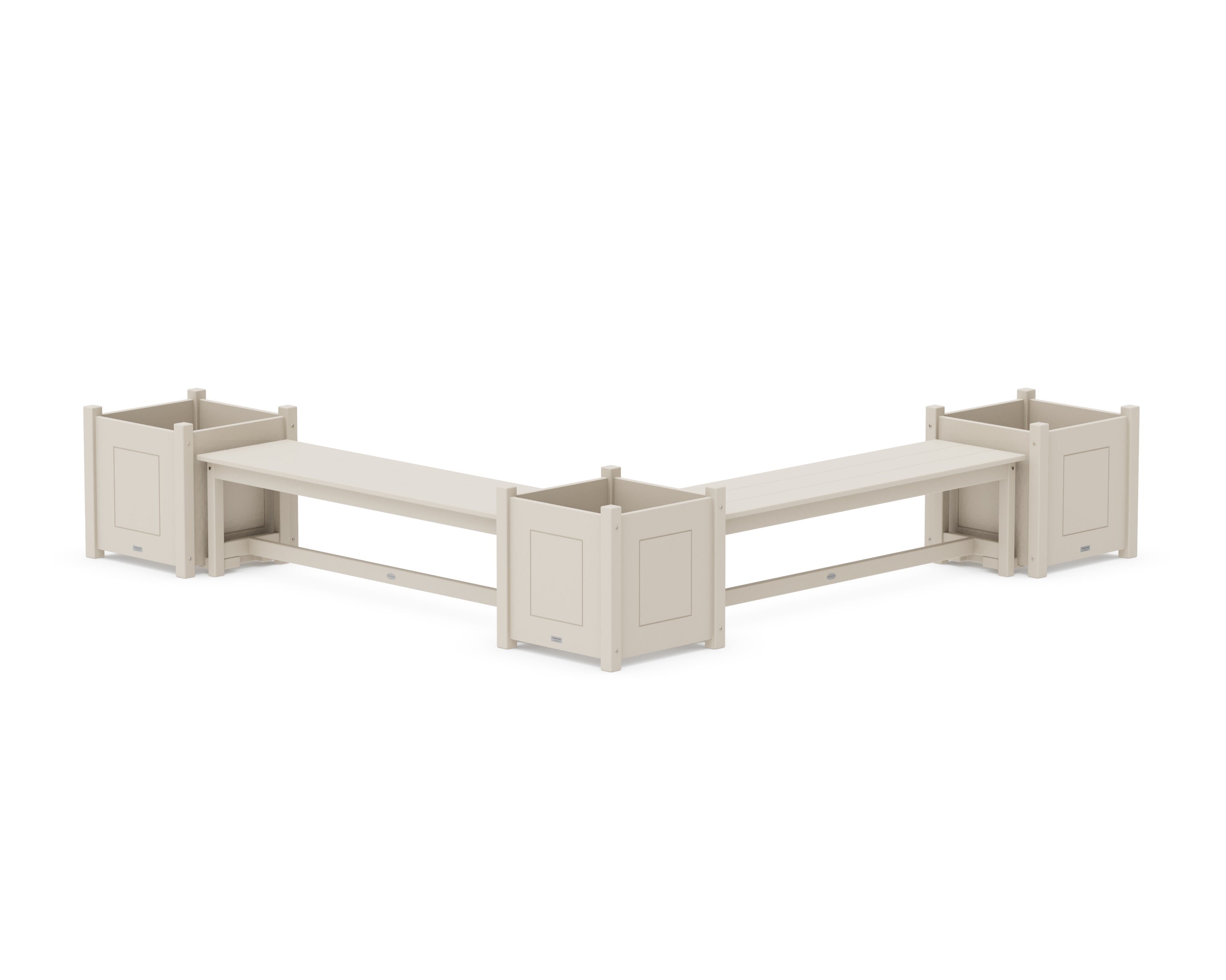 60" Country Living L- Shaped Planter Bench Corner Set - Large in Sand