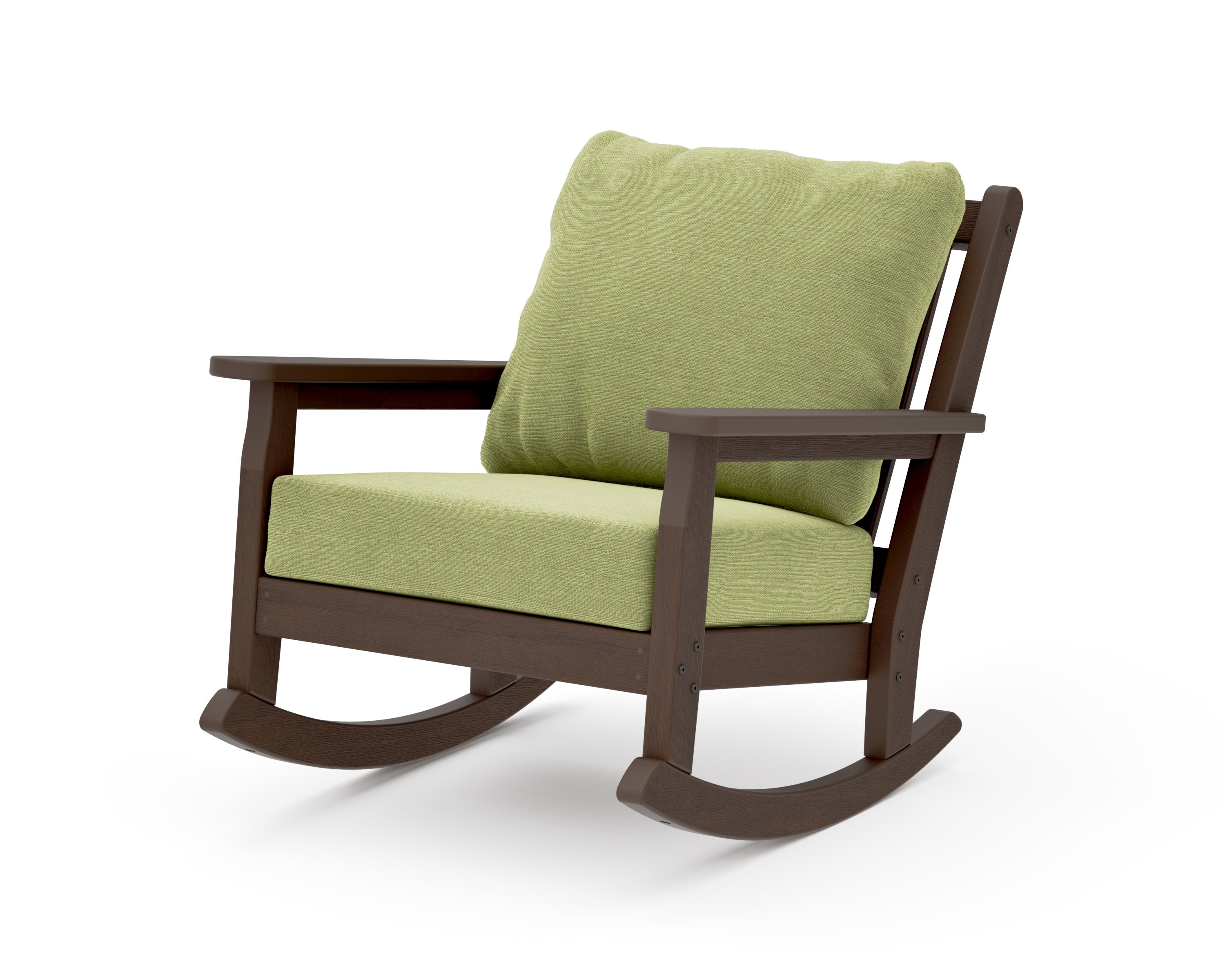 Chippendale Deep Seating Rocking Chair in Kona / Chartreuse Boucle
