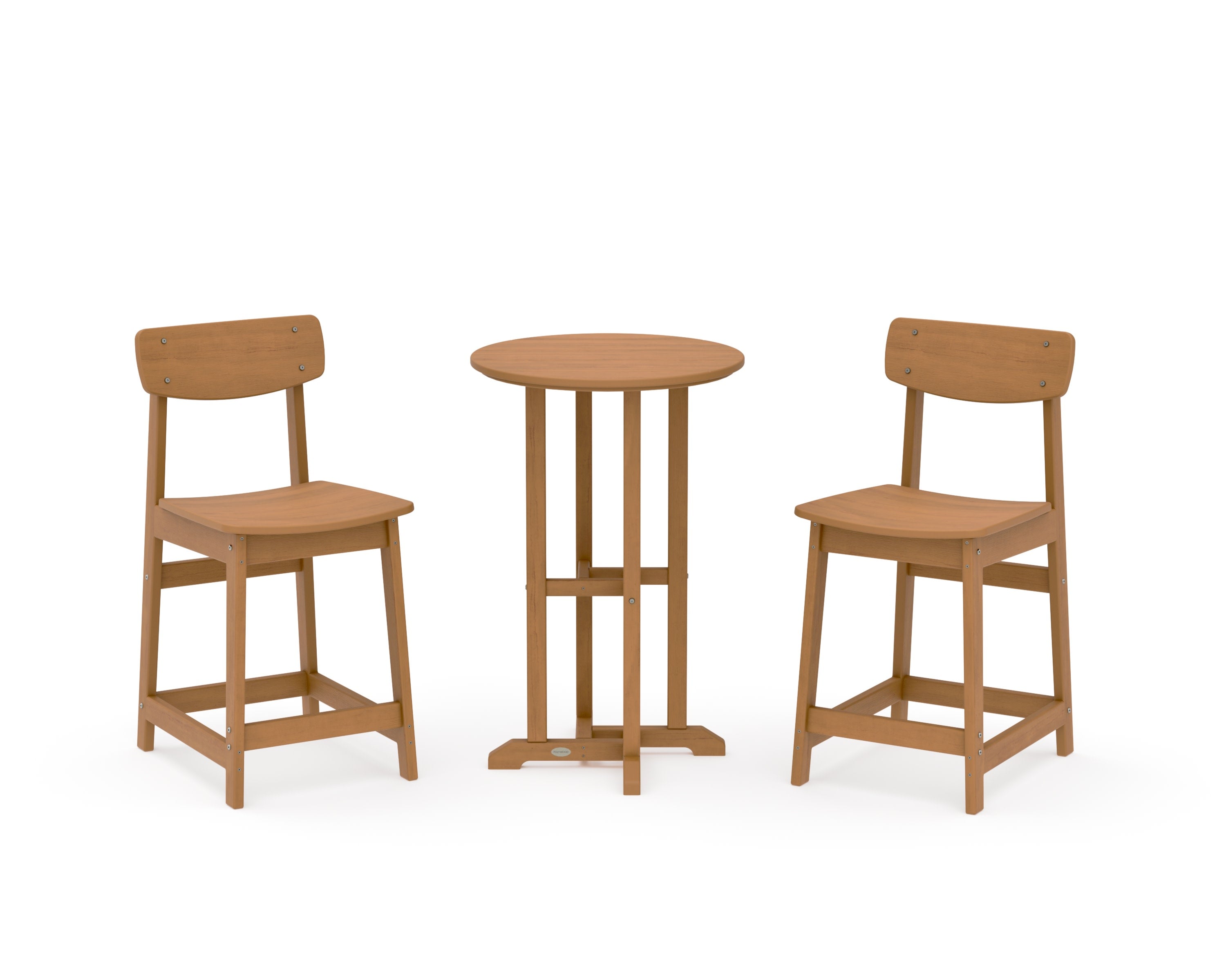 Modern Studio Urban Chair 3-Piece Bistro Counter Set in Natural