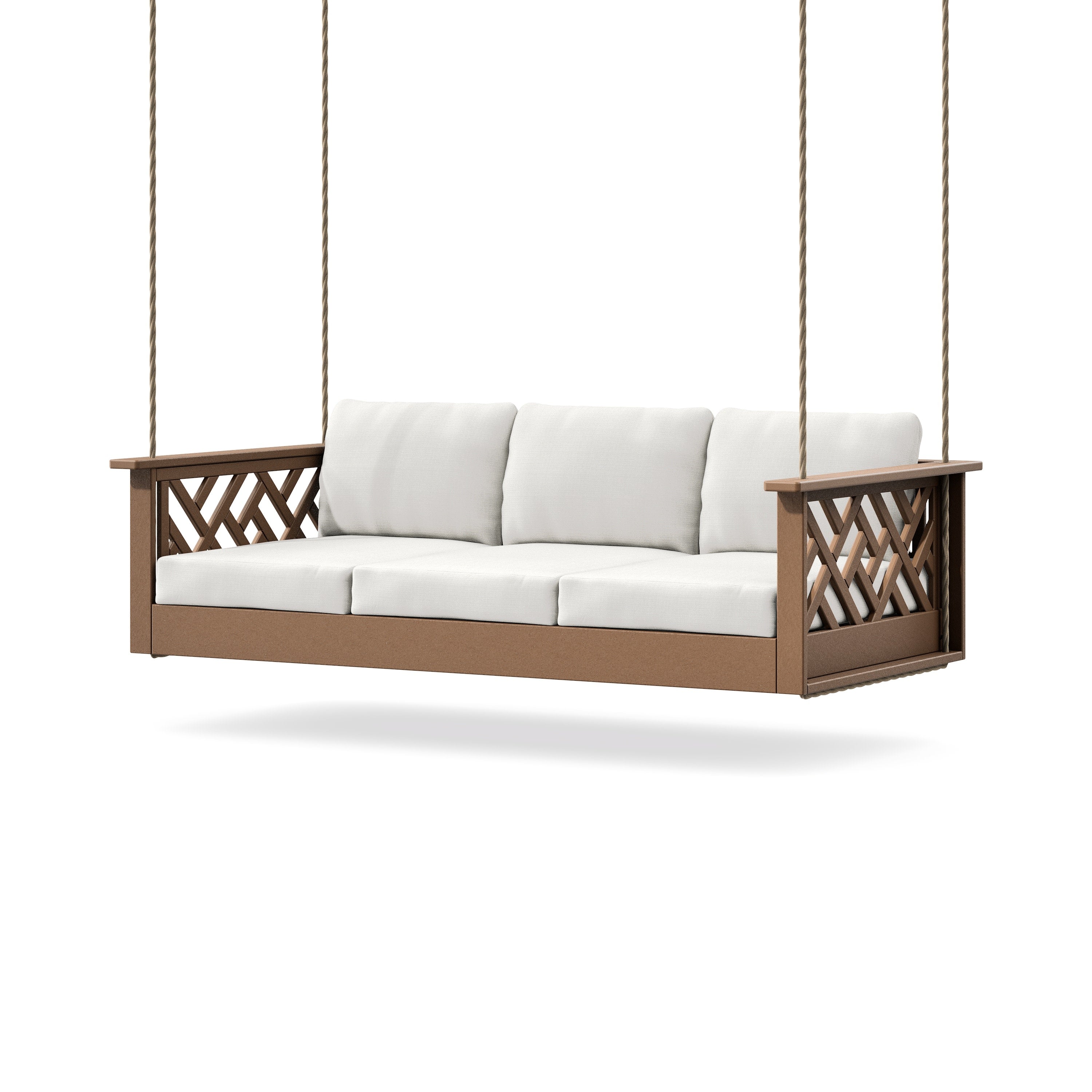 Chippendale Daybed Swing in Teak / Natural Linen