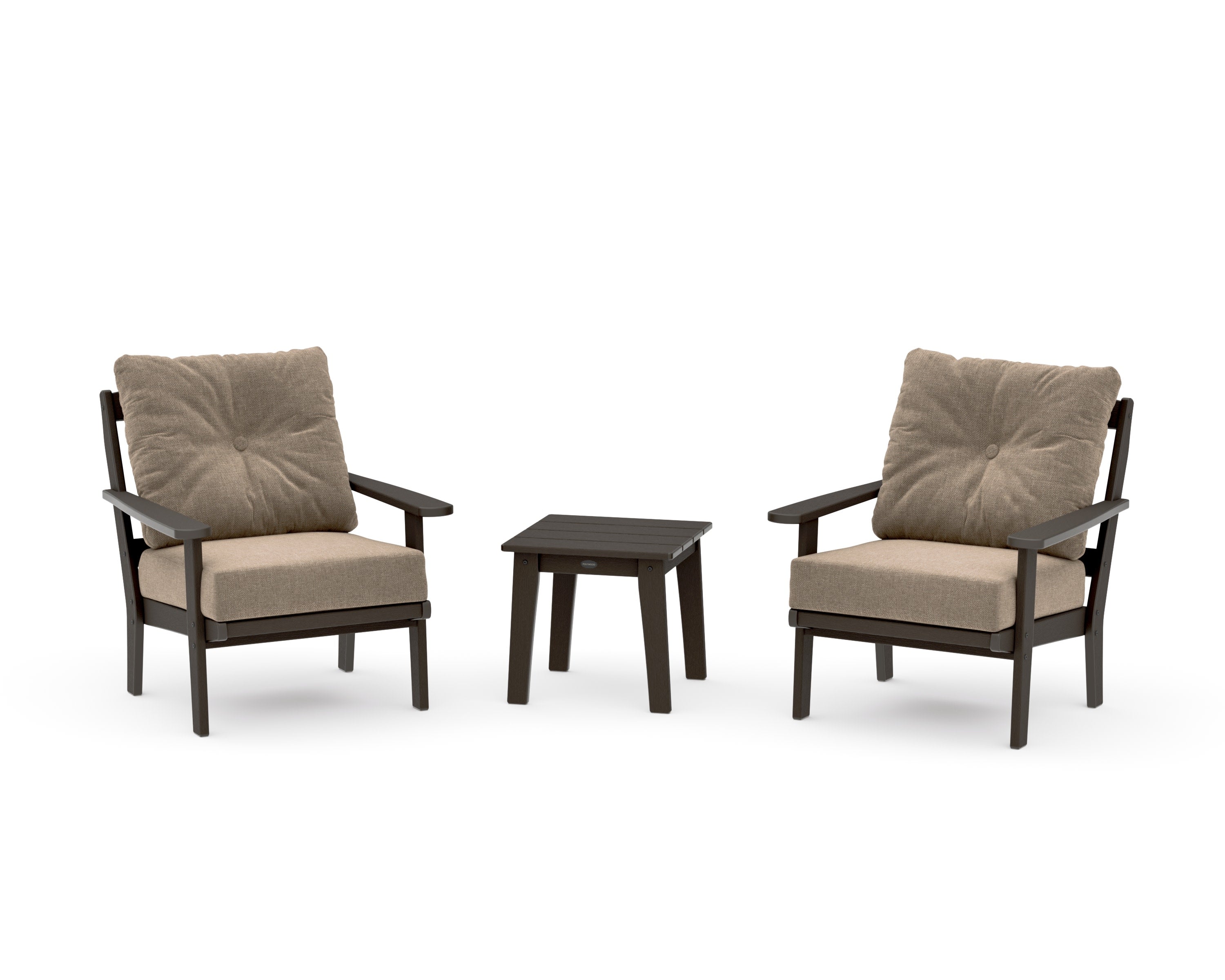 Mission 3-Piece Deep Seating Set in Vintage Coffee / Spiced Burlap