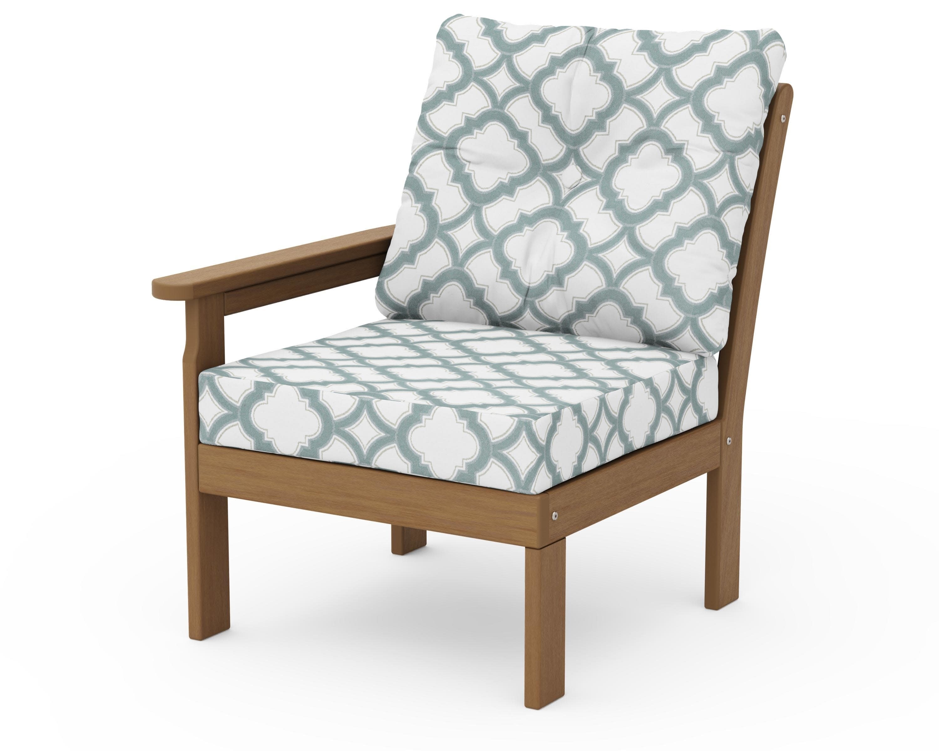 Vineyard Modular Left Arm Chair in Natural / Trellis Glacier Spa