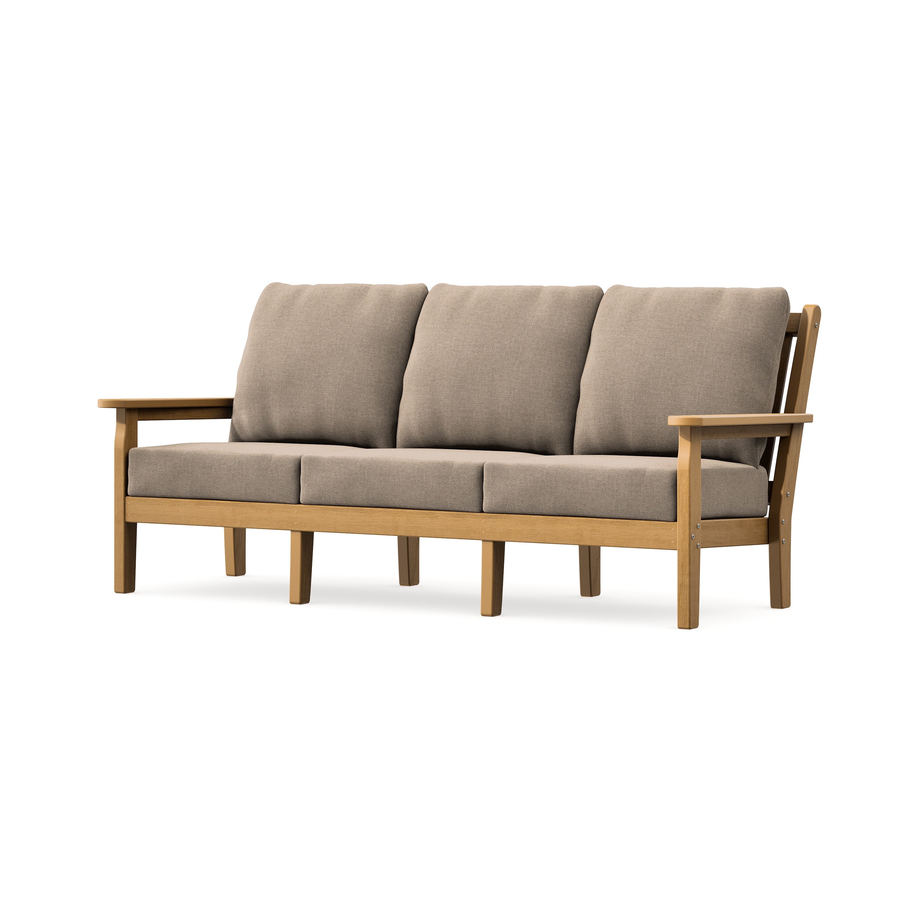 Chippendale Deep Seating Sofa in Natural / Spiced Burlap
