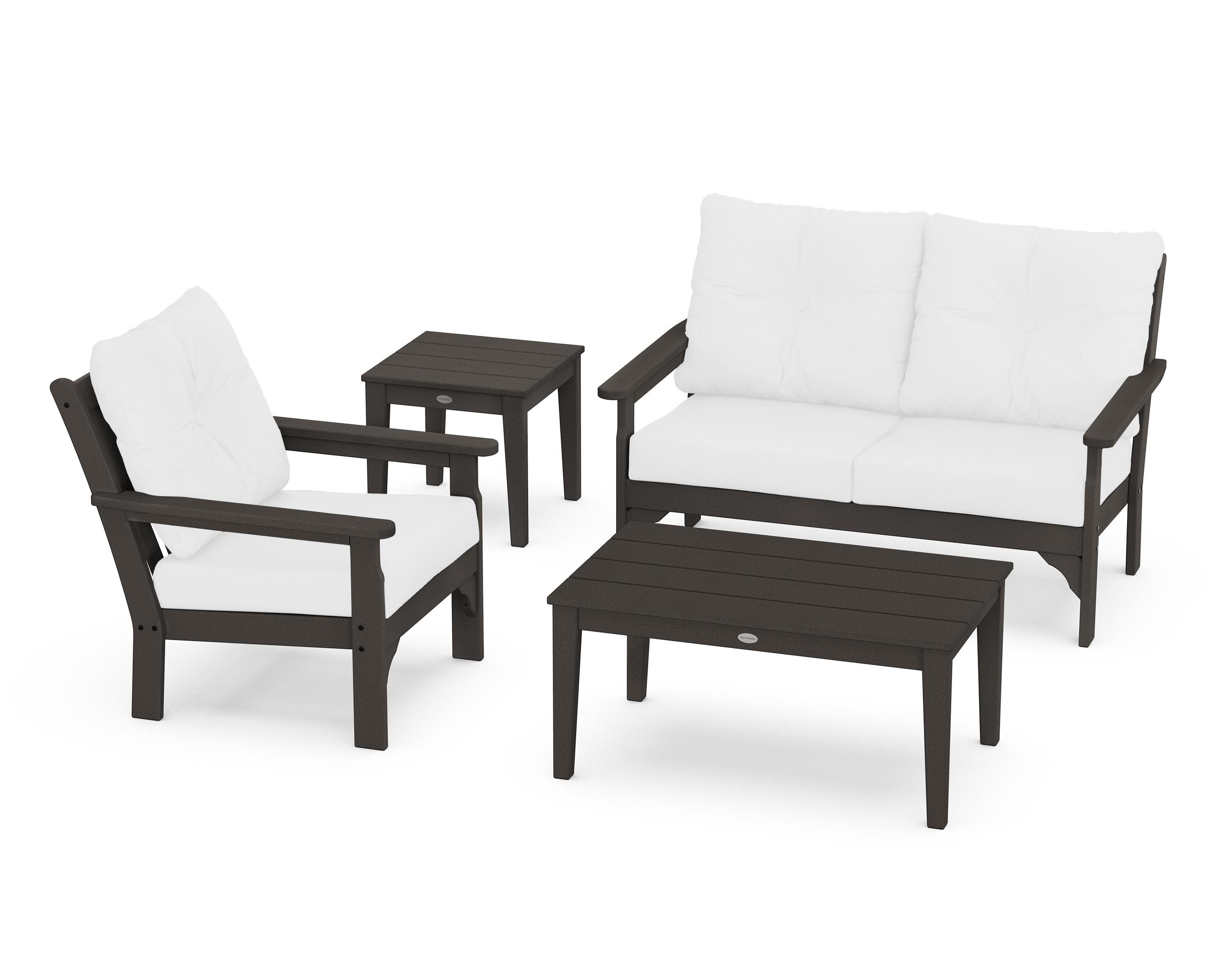 Vineyard 4-Piece Deep Seating Set in Vintage Coffee / Natural
