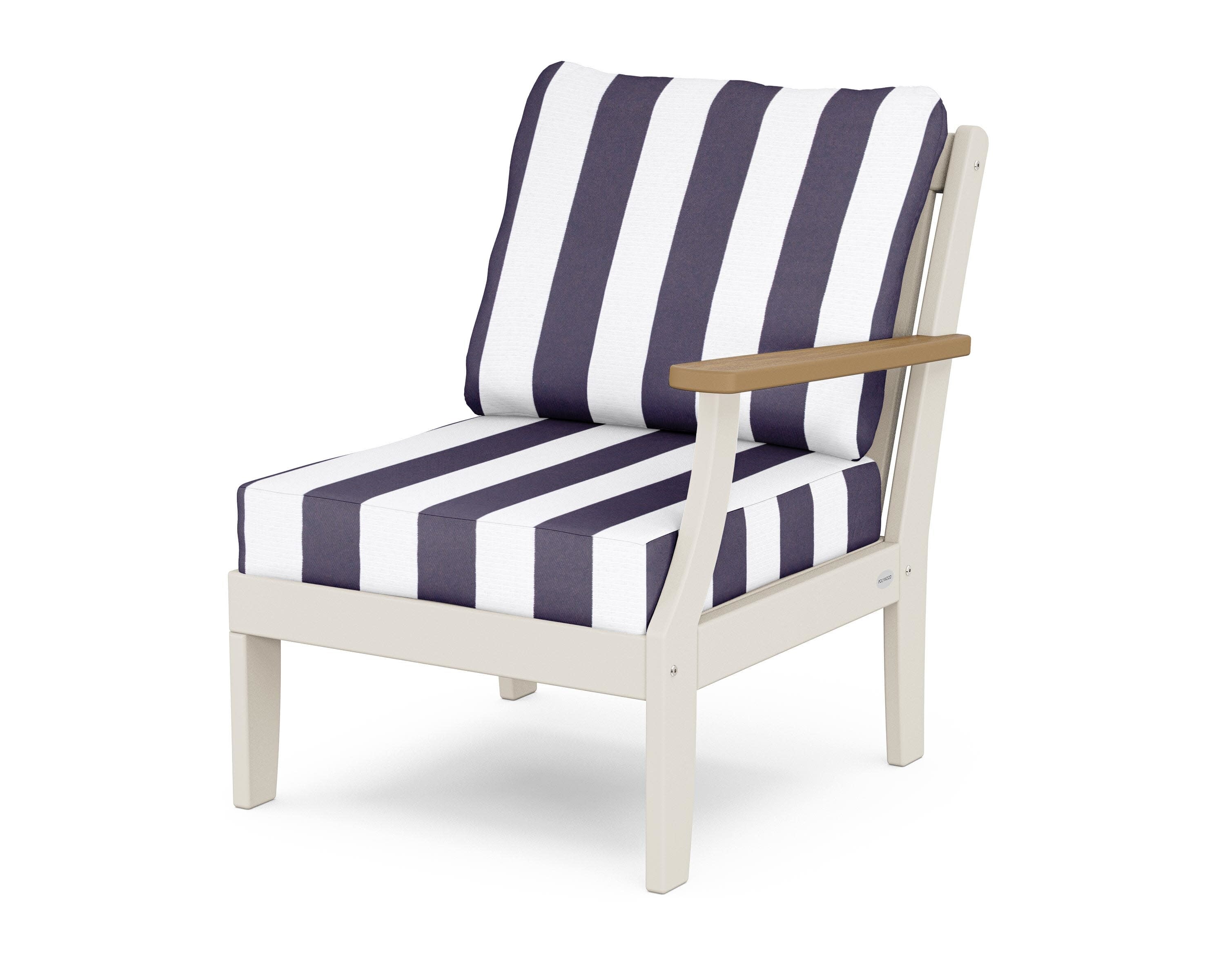 Braxton Modular Right Arm Chair in Sand / Natural / Cabana Stripe Navy