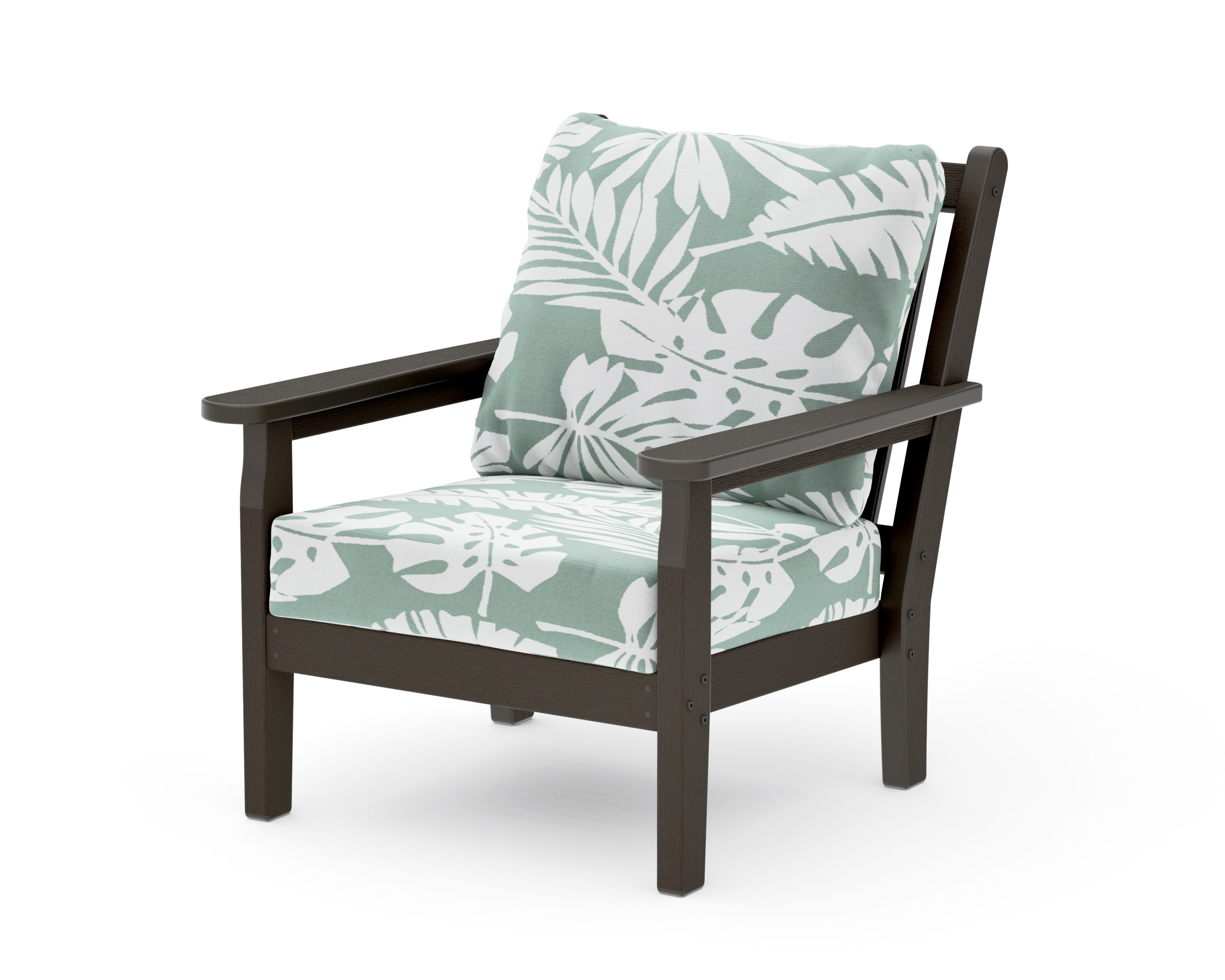Chippendale Deep Seating Chair in Vintage Coffee / Leaf Glacier Spa