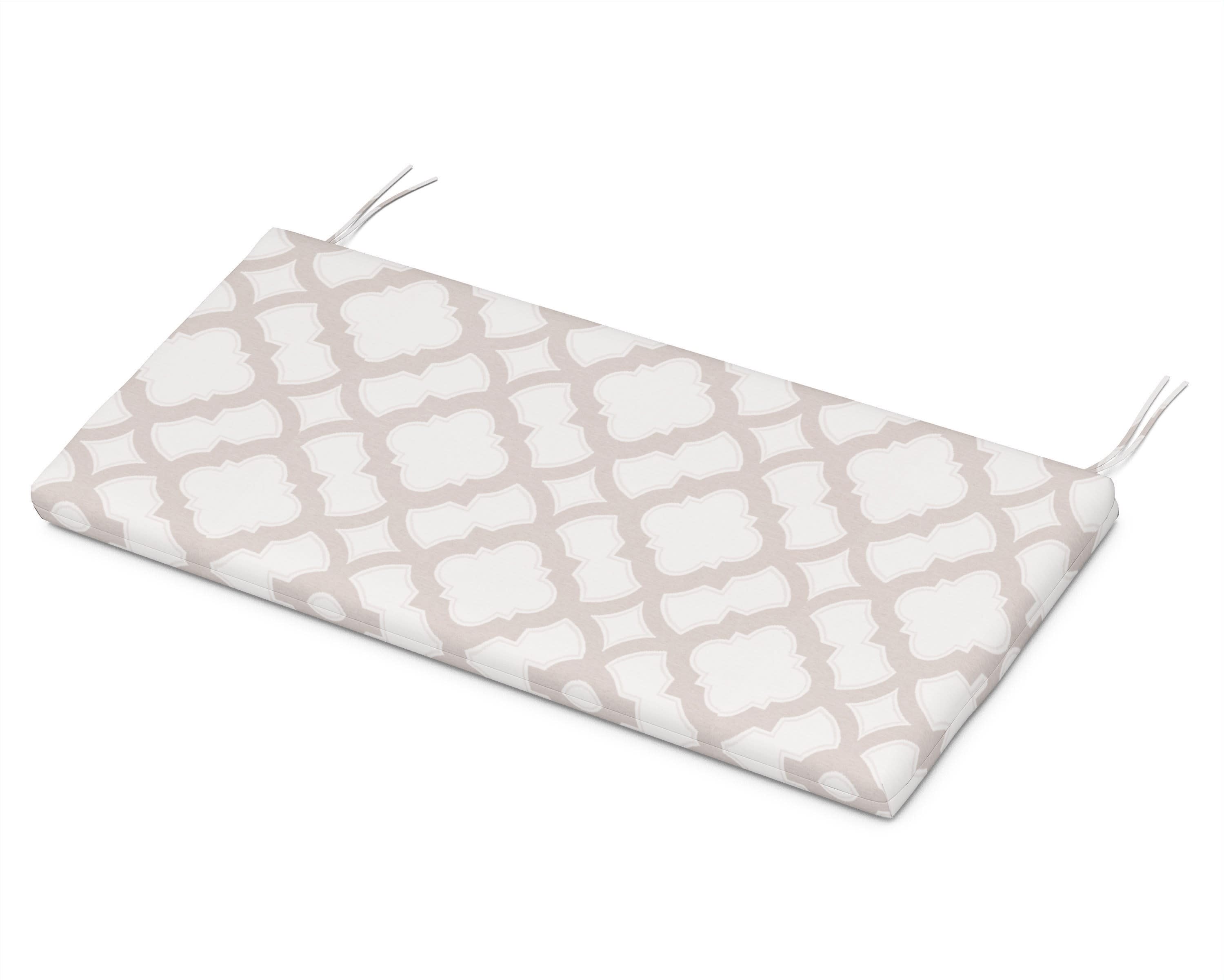Bench Seat Cushion - 17"D x 40.5"W x 2.5"H in Trellis Dune Burlap