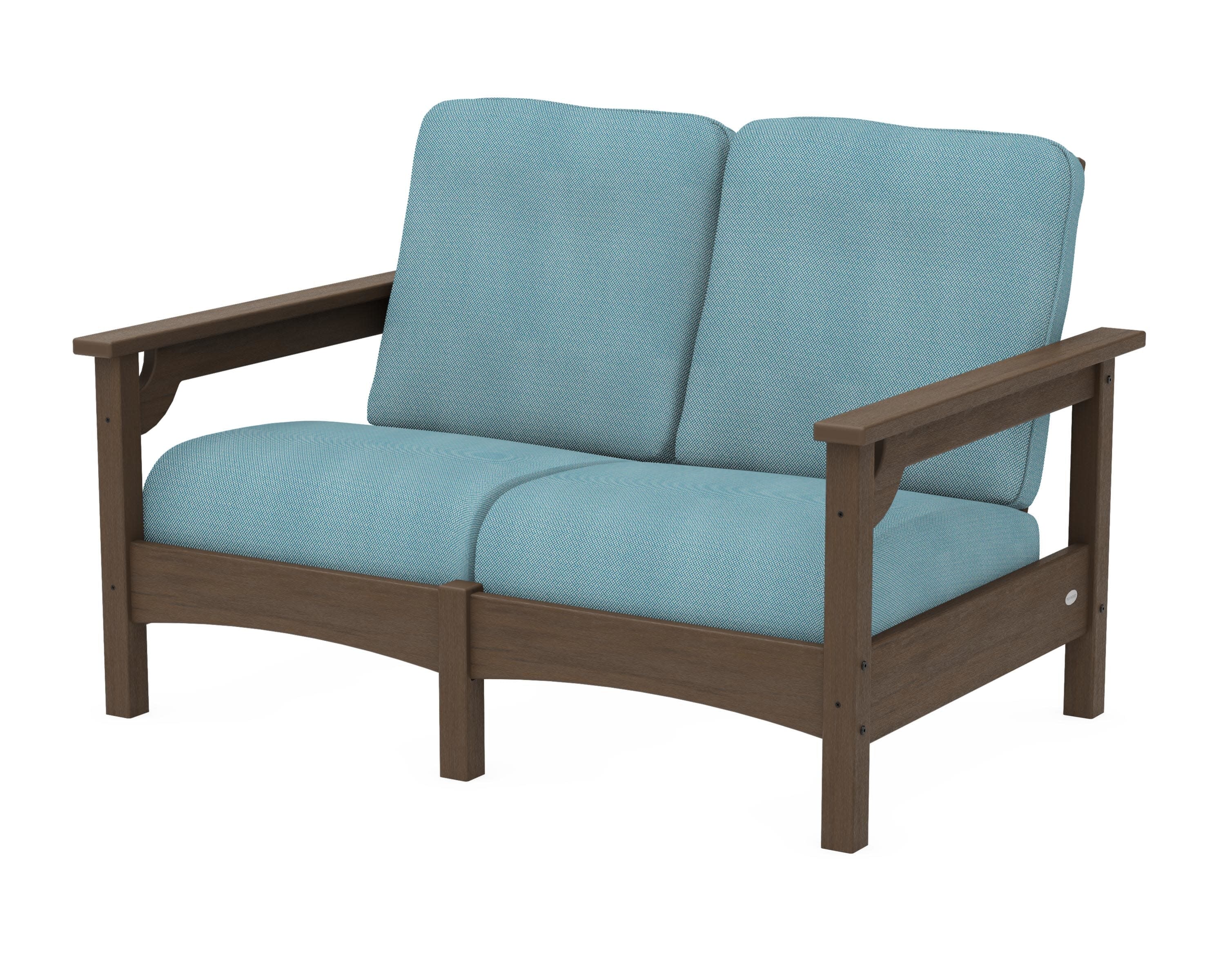 Club Loveseat in Kona / Lattice Sky Blue