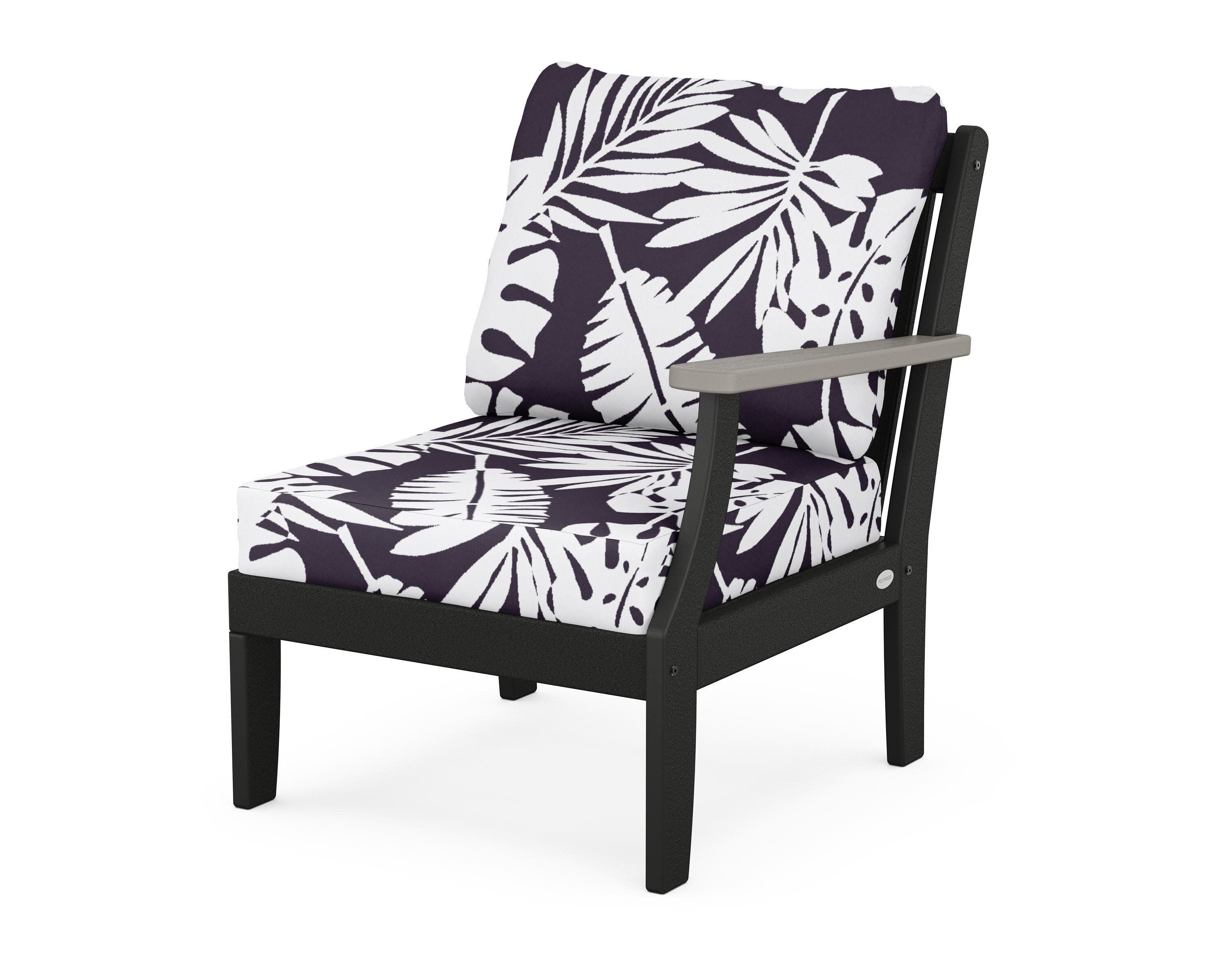 Braxton Modular Right Arm Chair in Black / Driftwood / Leaf Navy