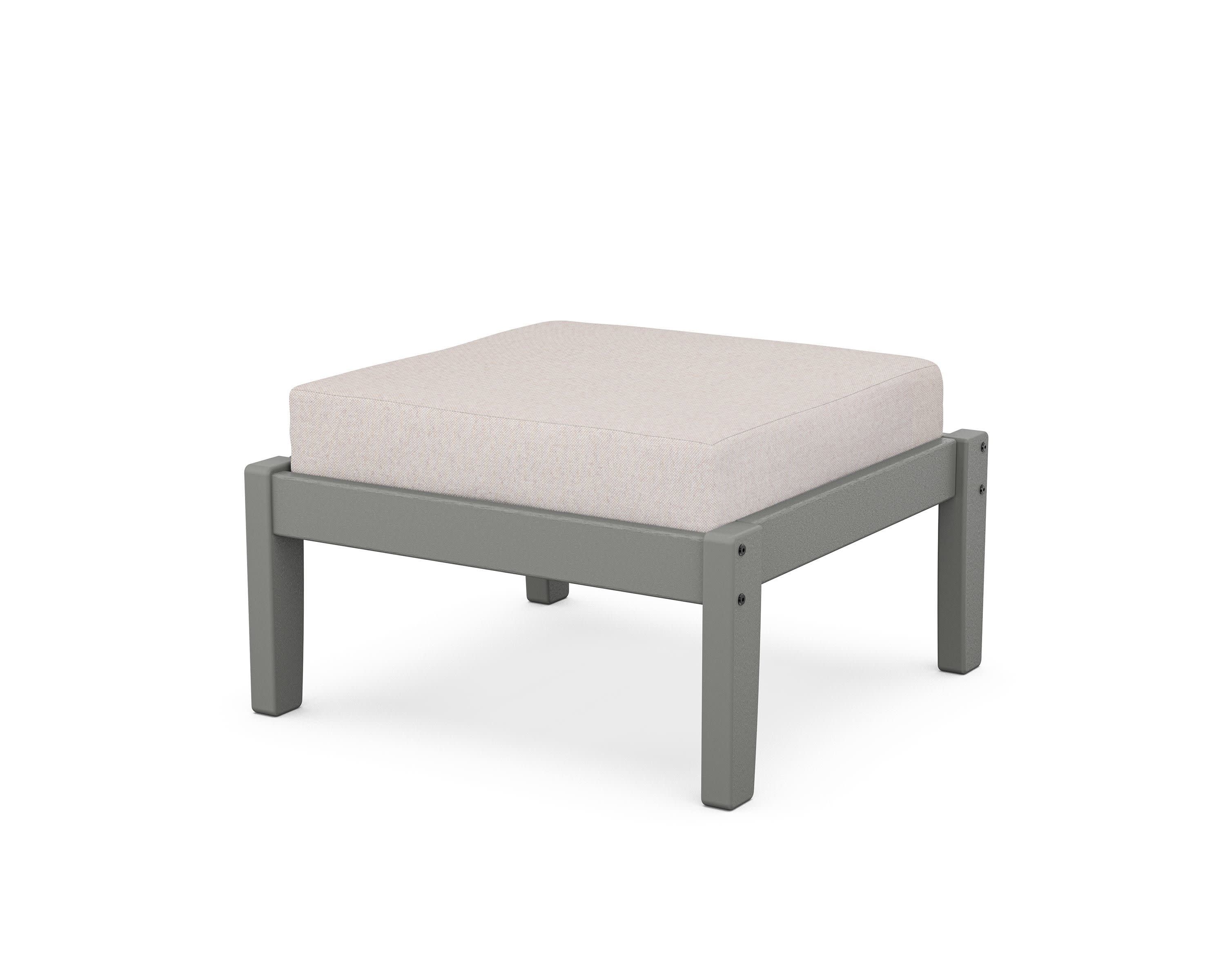 Deep Seating Ottoman in Slate Grey / Dune Burlap