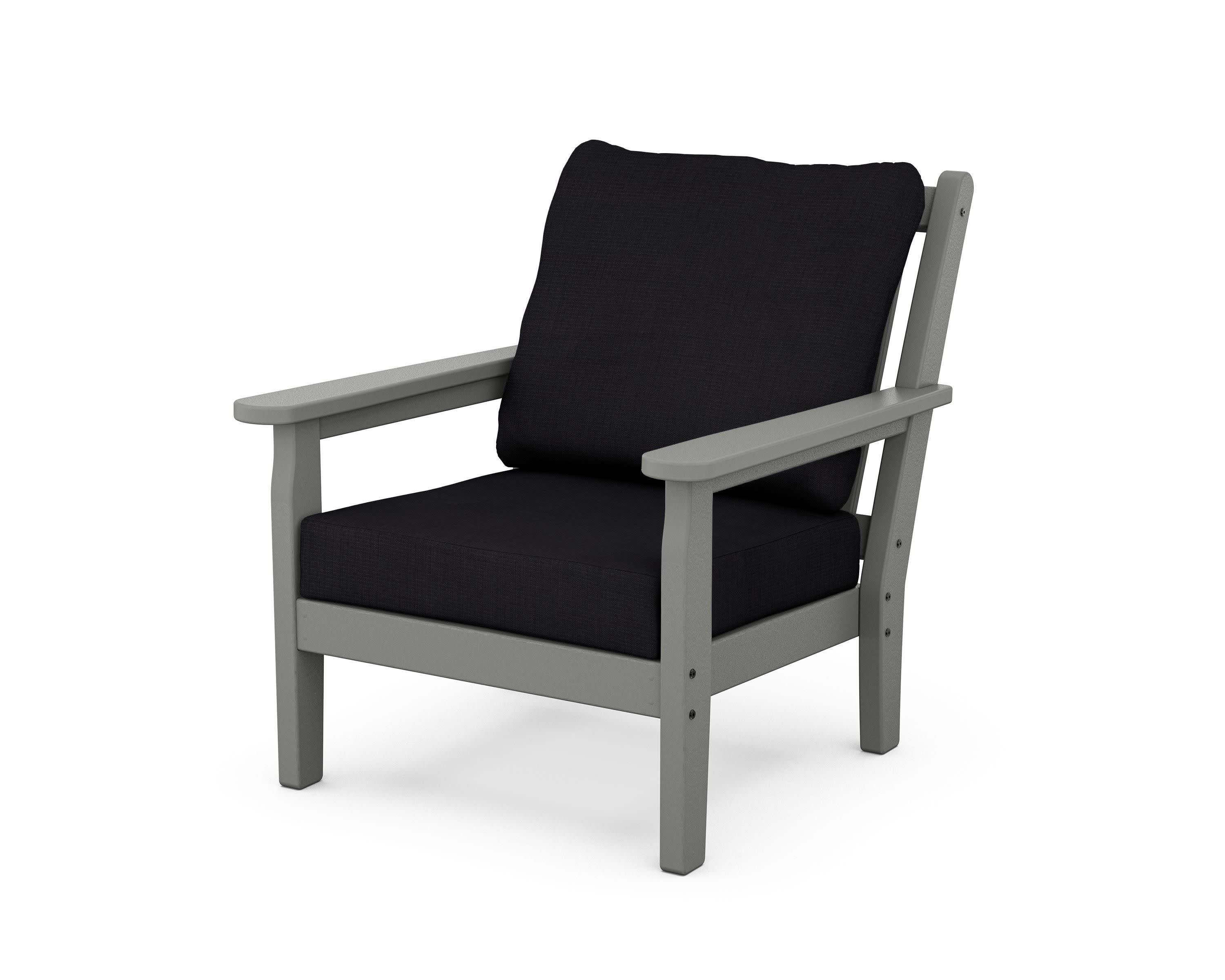 Chippendale Deep Seating Chair in Slate Grey / Midnight Linen