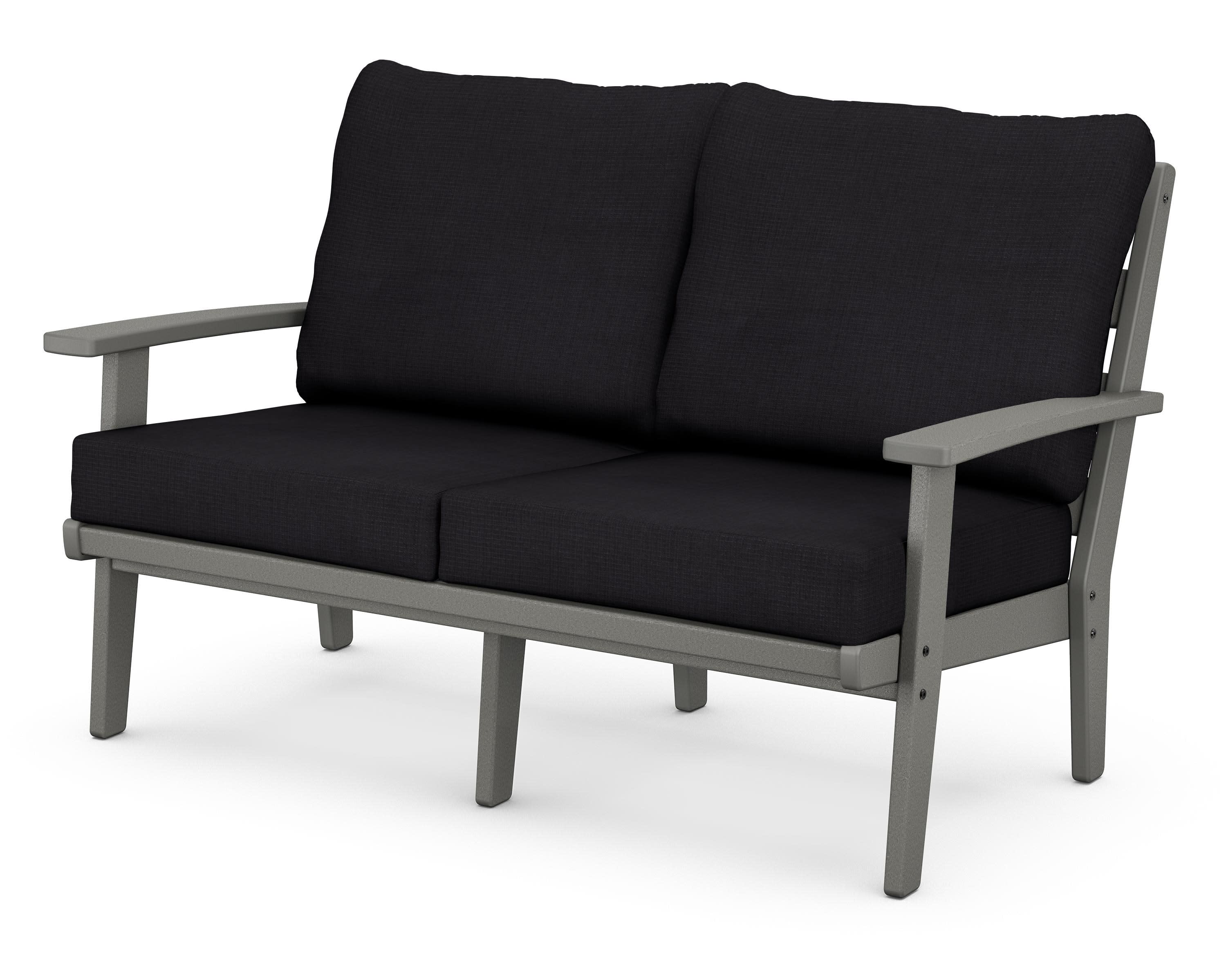 Grant Park Deep Seating Loveseat in Slate Grey / Midnight Linen