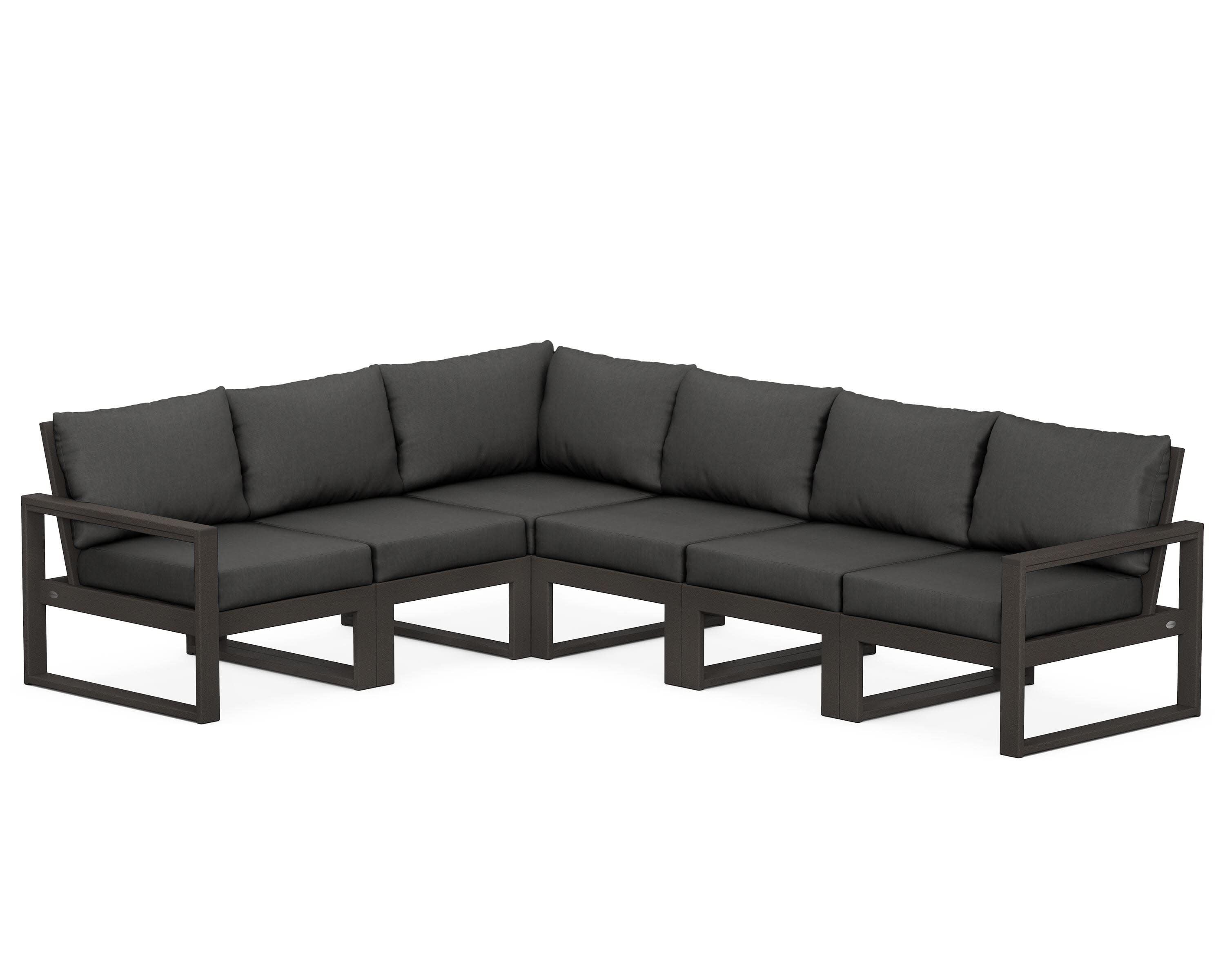 EDGE 6-Piece Modular Deep Seating Set in Vintage Coffee / Spectrum Carbon