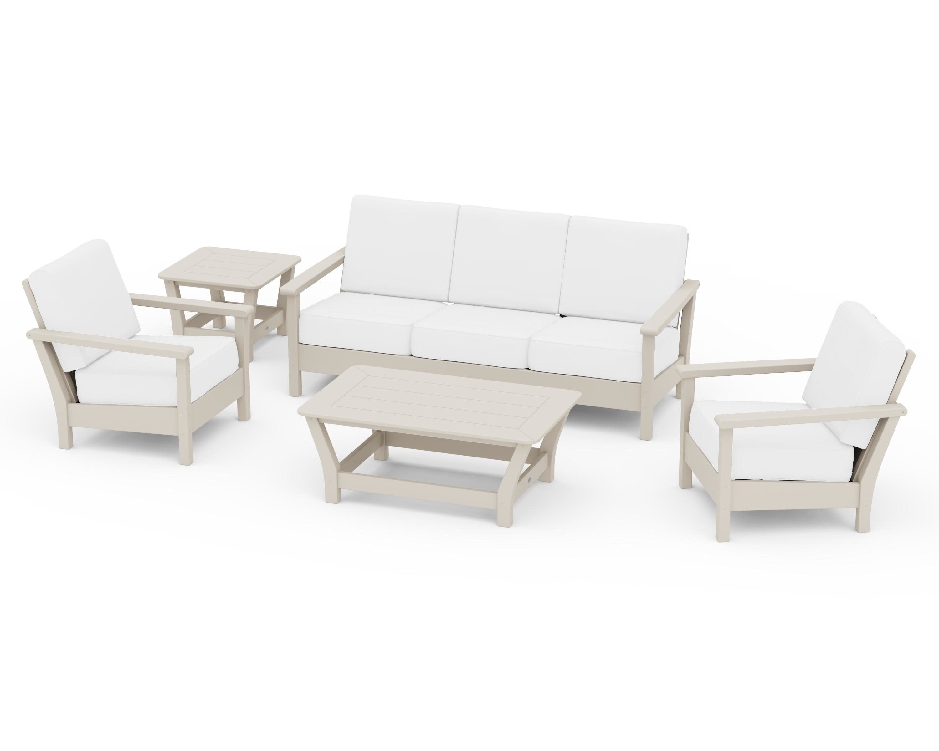 Harbour 5-Piece Deep Seating Set in Sand / Natural