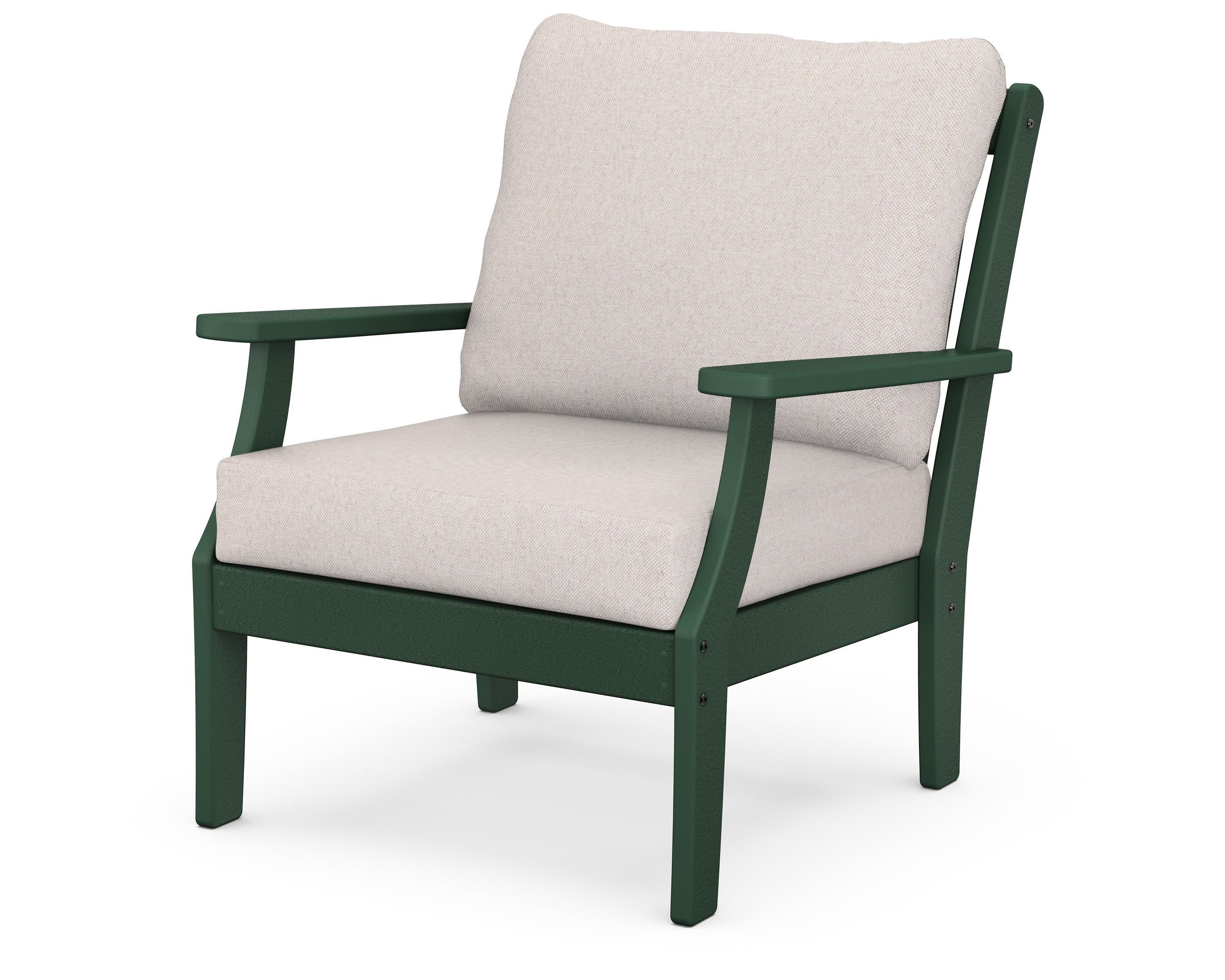 Braxton Deep Seating Chair in Green / Dune Burlap