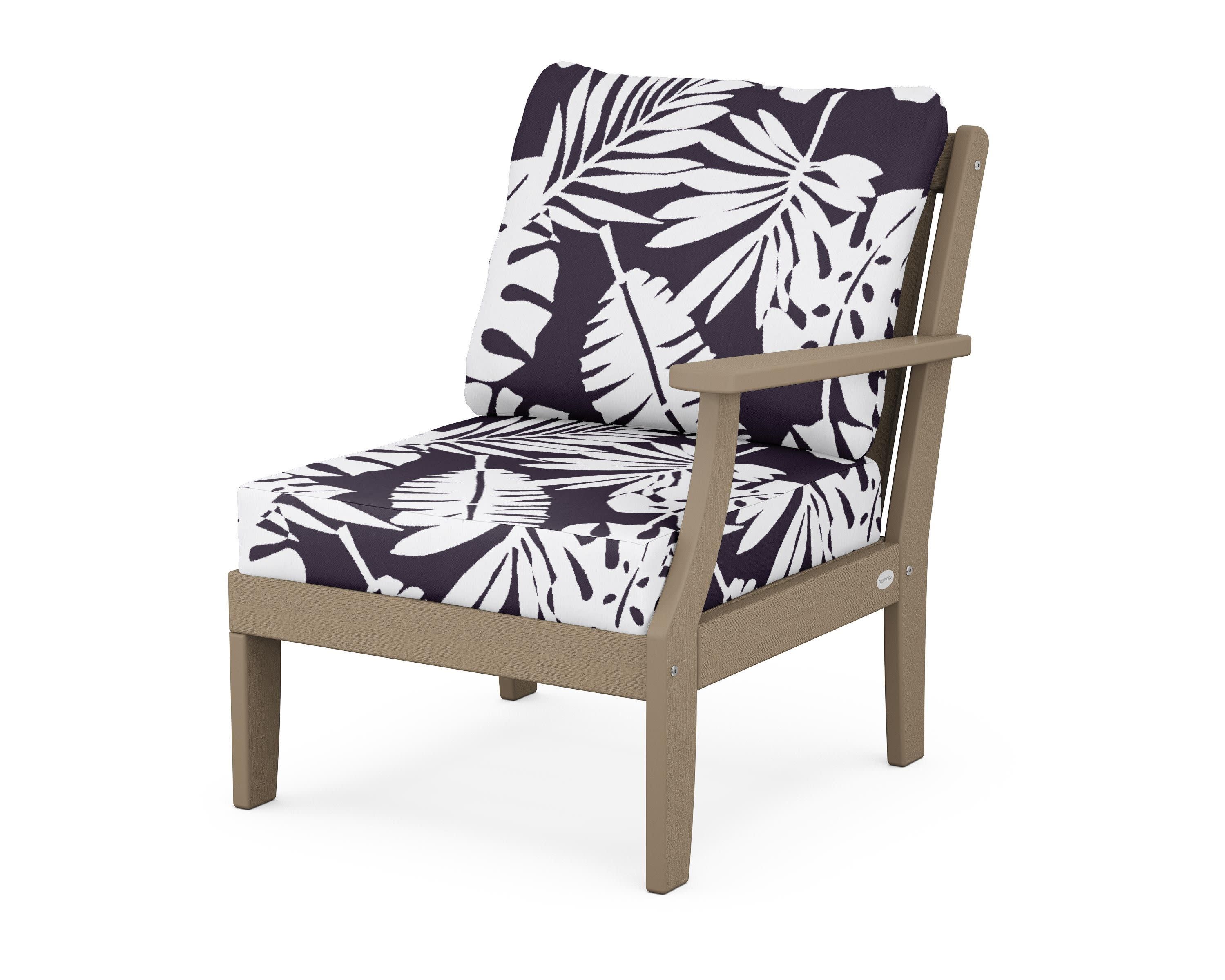 Braxton Modular Right Arm Chair in Vintage Sahara / Leaf Navy